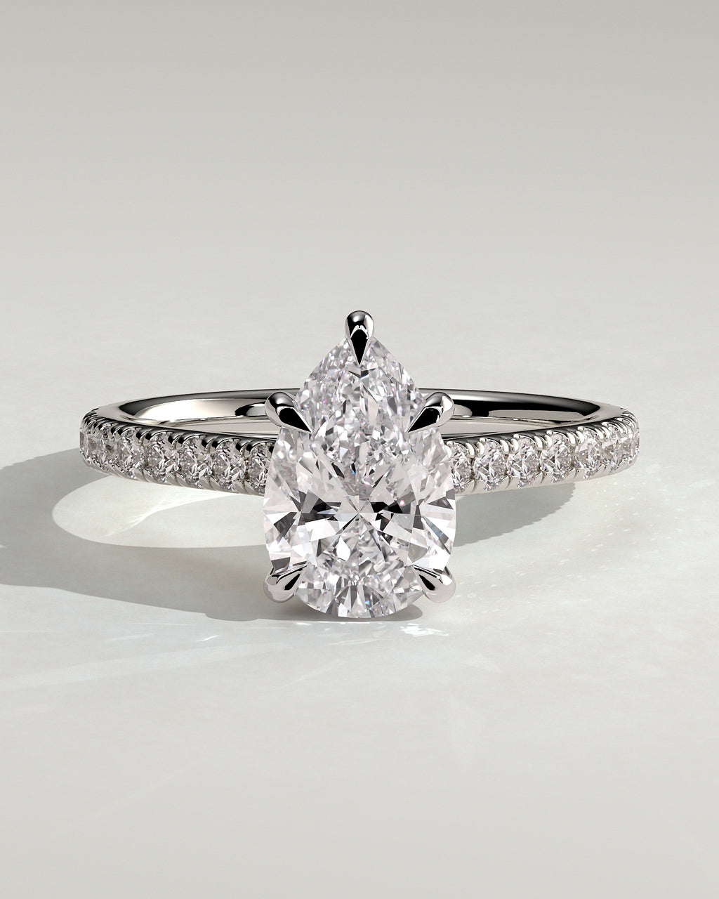 MET 0149 - 2 ct center stone - 18k White Gold source reference - front view