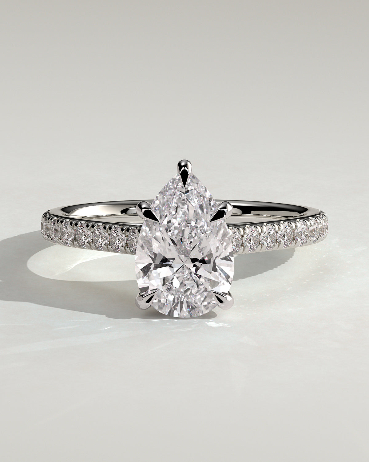 MET 0149 - 2 ct center stone - 18k White Gold source reference - front view