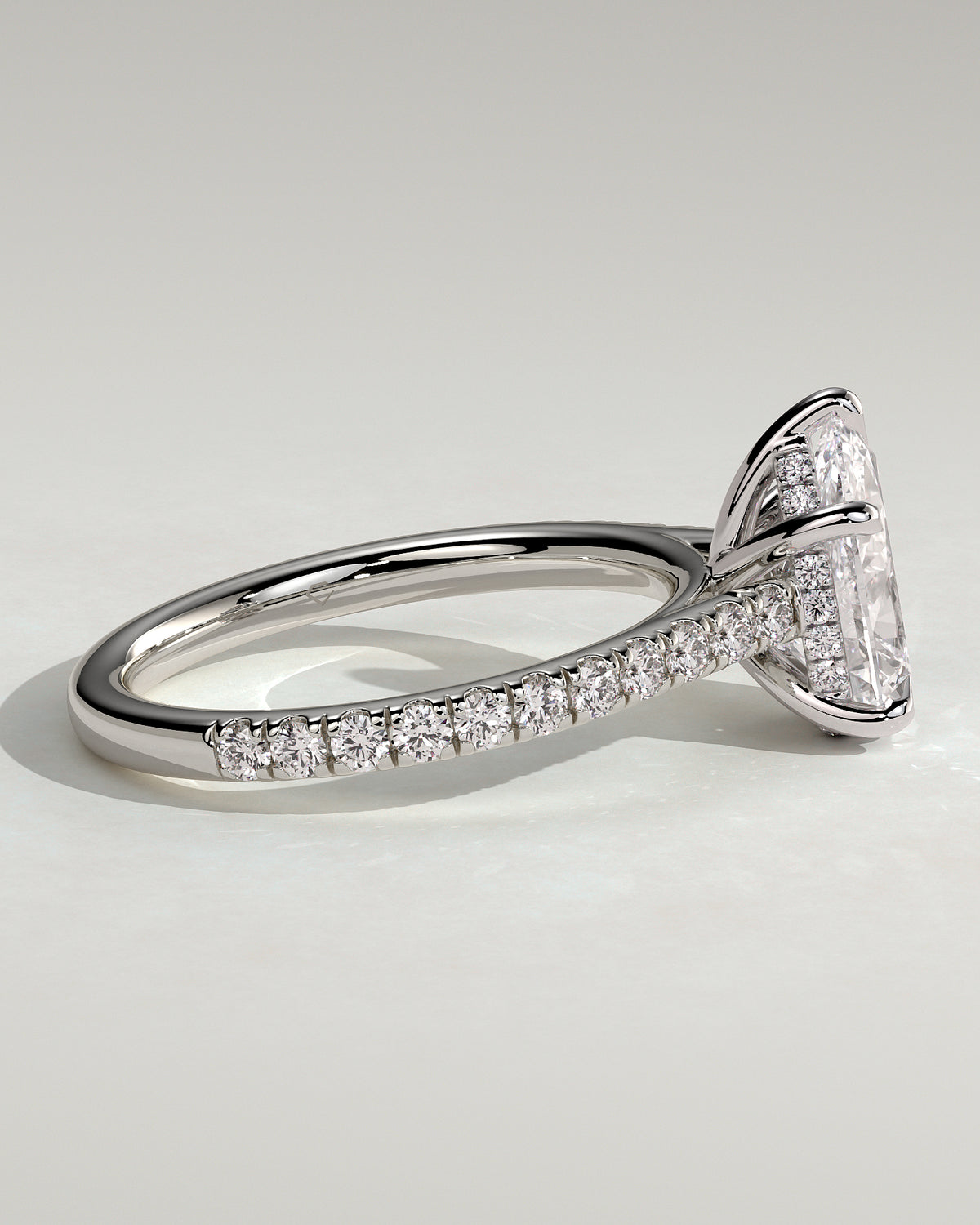 MET 0149 - 2 ct center stone - 18k White Gold source reference - setting detail view