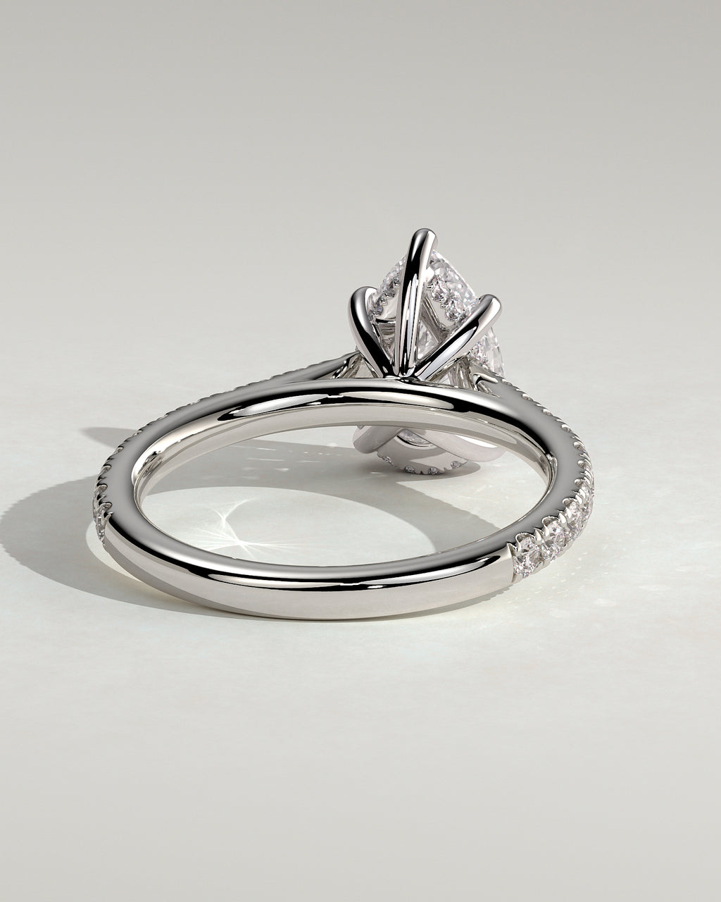 MET 0149 - 2 ct center stone - 18k White Gold source reference - setting detail view