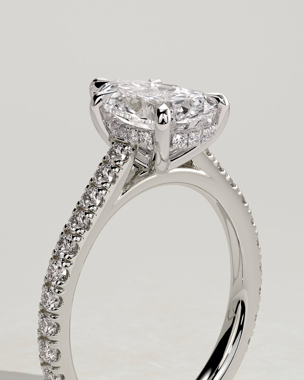 MET 0149 - 2 ct center stone - 18k White Gold source reference - setting detail view
