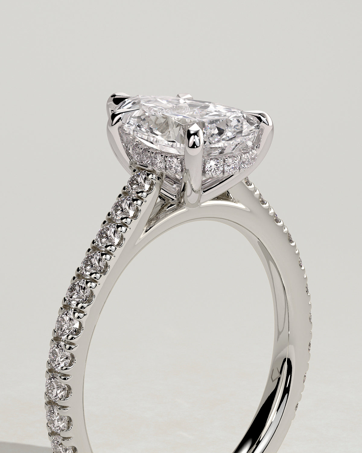 MET 0149 - 2 ct center stone - 18k White Gold source reference - setting detail view