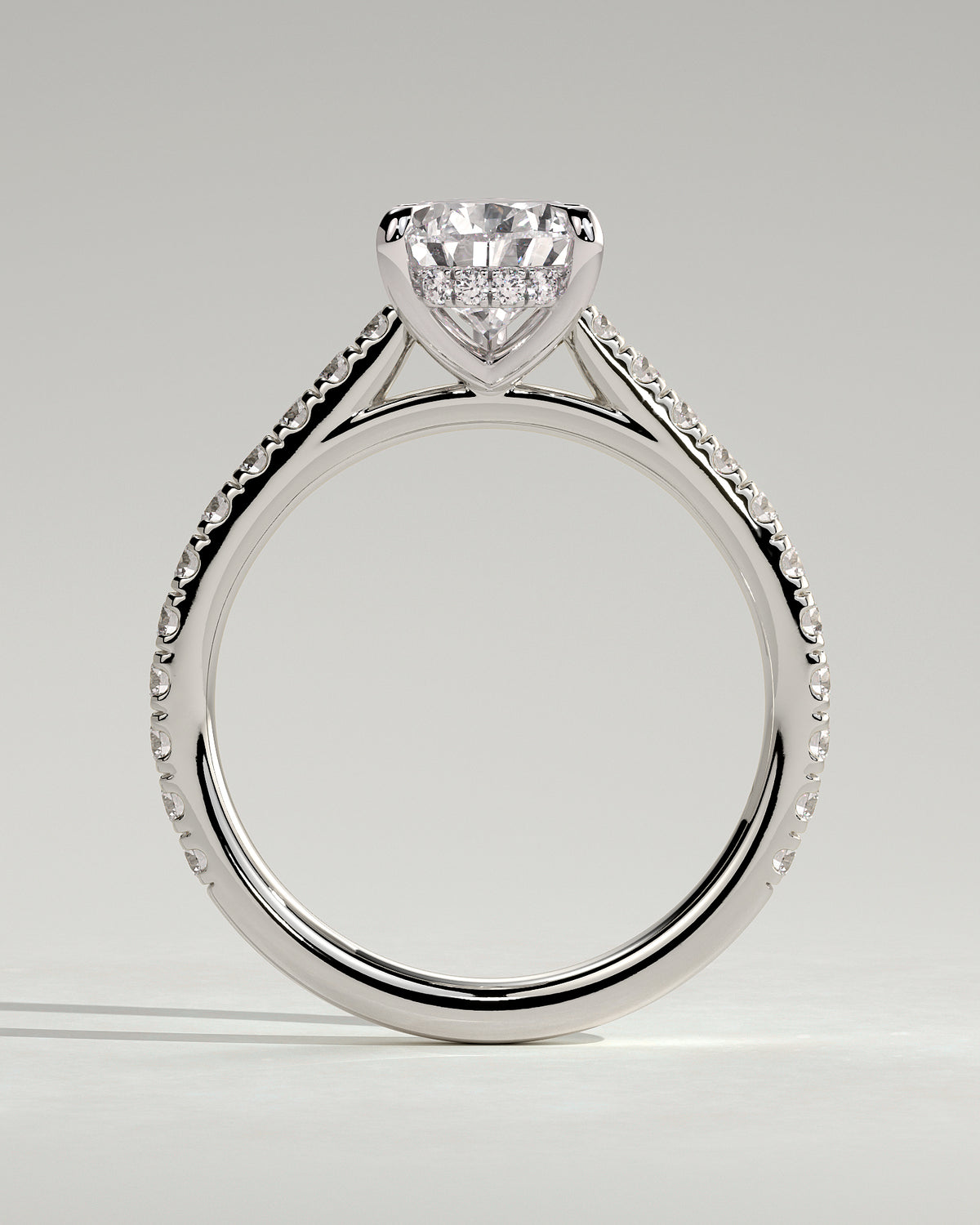 MET 0149 - 2 ct center stone - 18k White Gold source reference - setting detail view