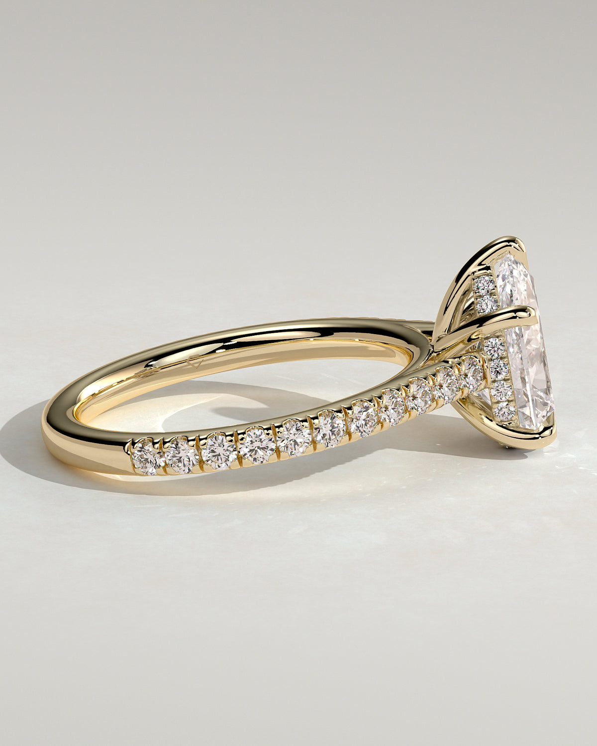 MET 0149 - 2 ct center stone - 18k Yellow Gold source reference - setting detail view