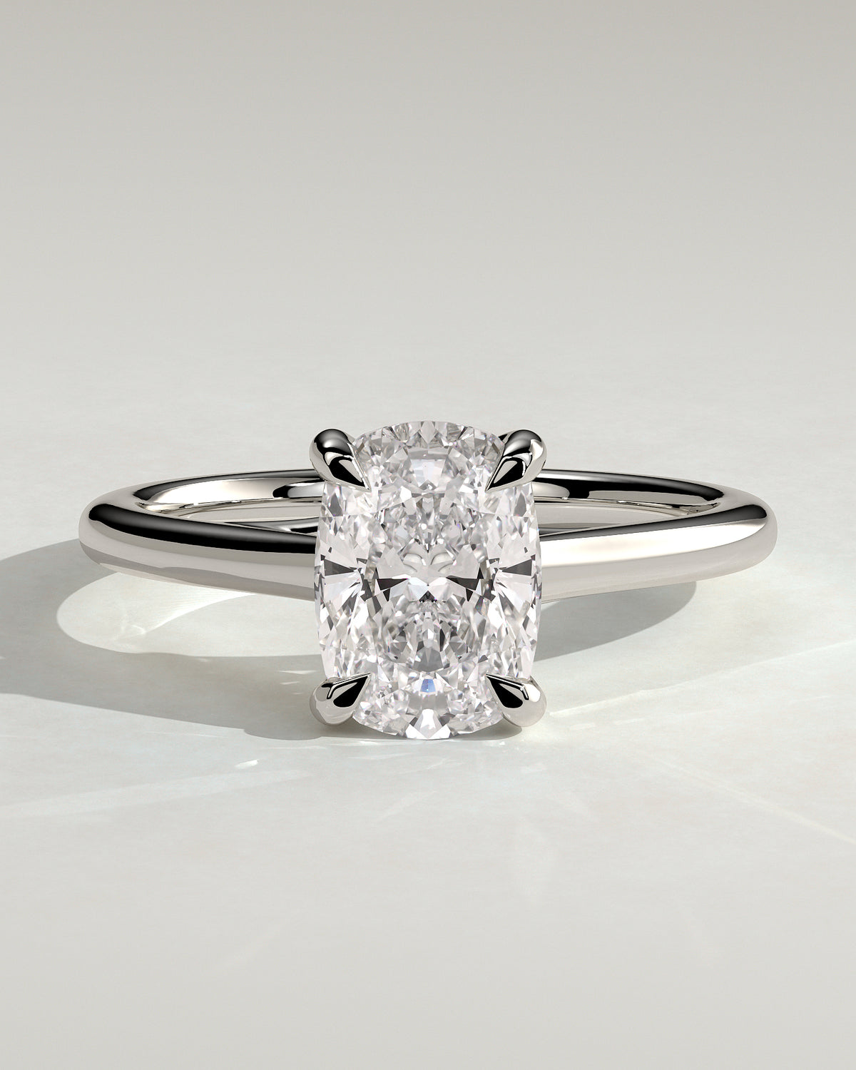 MET 0150 - 2 ct center stone - 18k White Gold source reference - front view