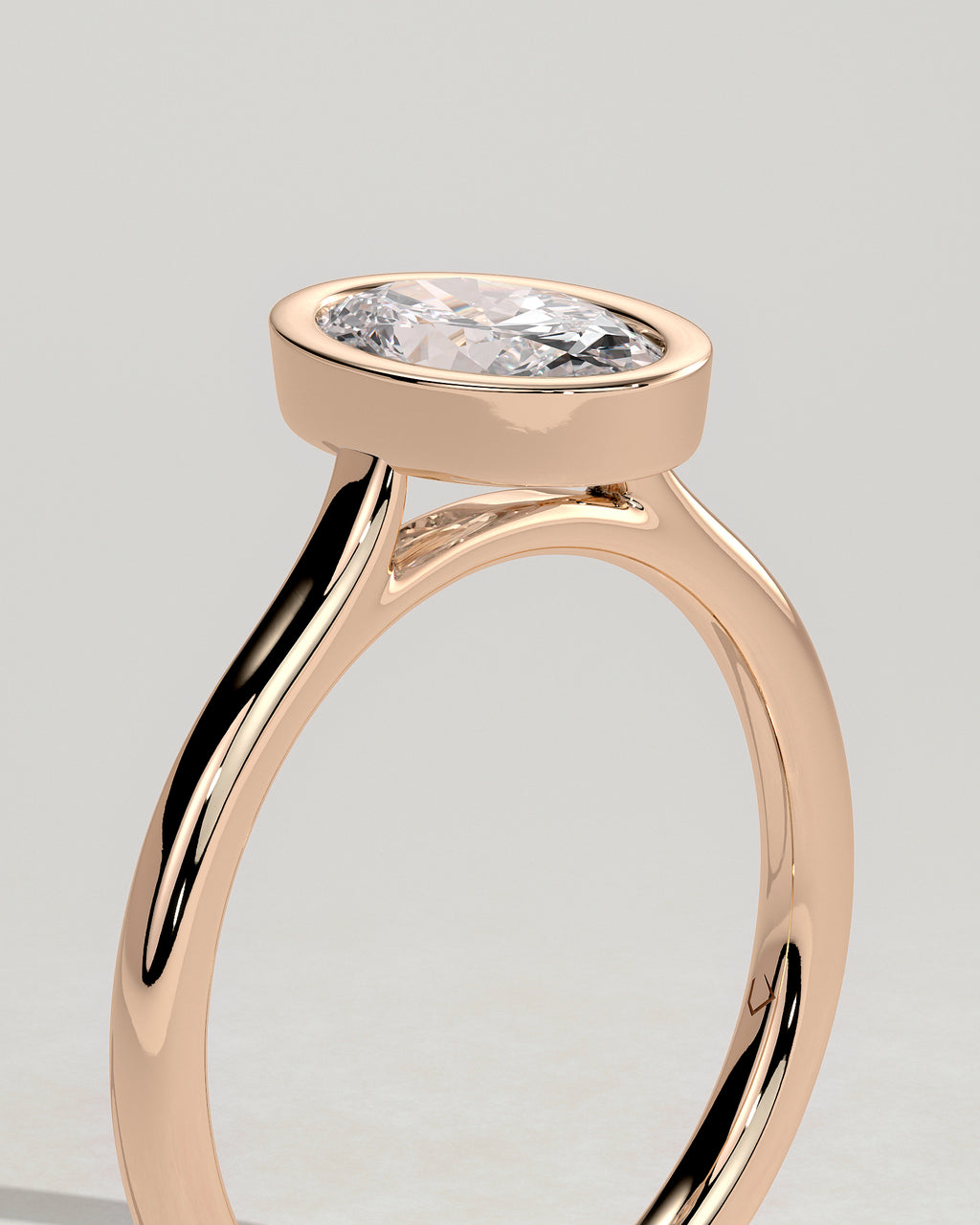 MET 0151 - 1 ct center stone - 18k Rose Gold source reference - setting detail view
