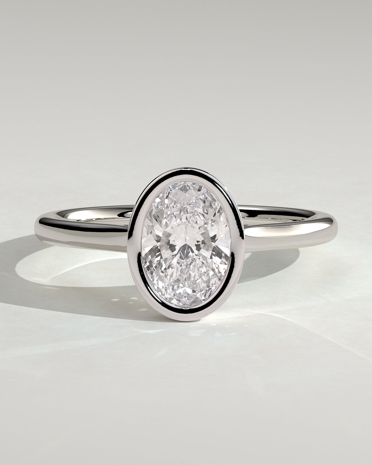 MET 0151 - 1 ct center stone - 18k White Gold source reference - front view