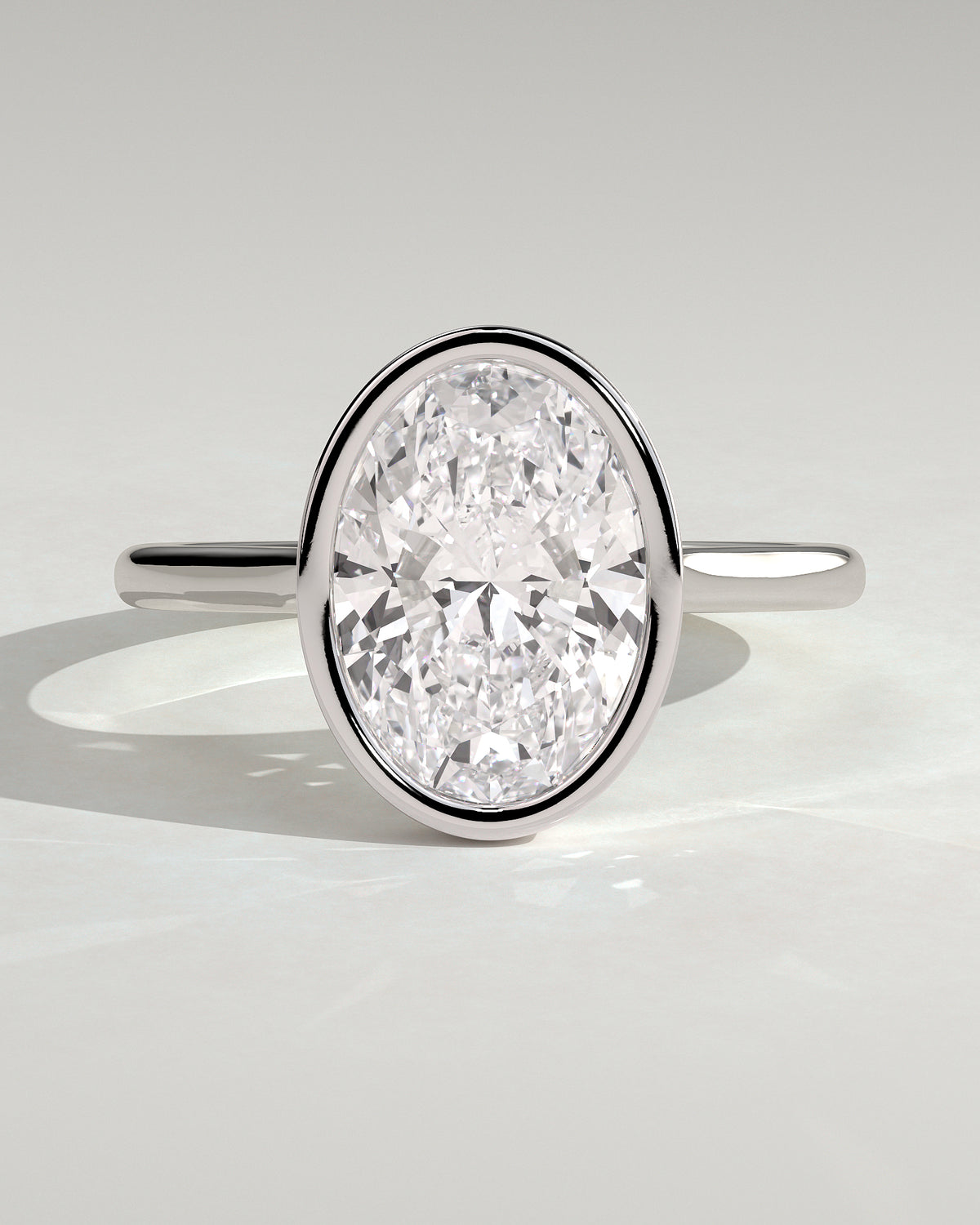 MET 0151 - 3 ct center stone - 18k White Gold source reference - front view