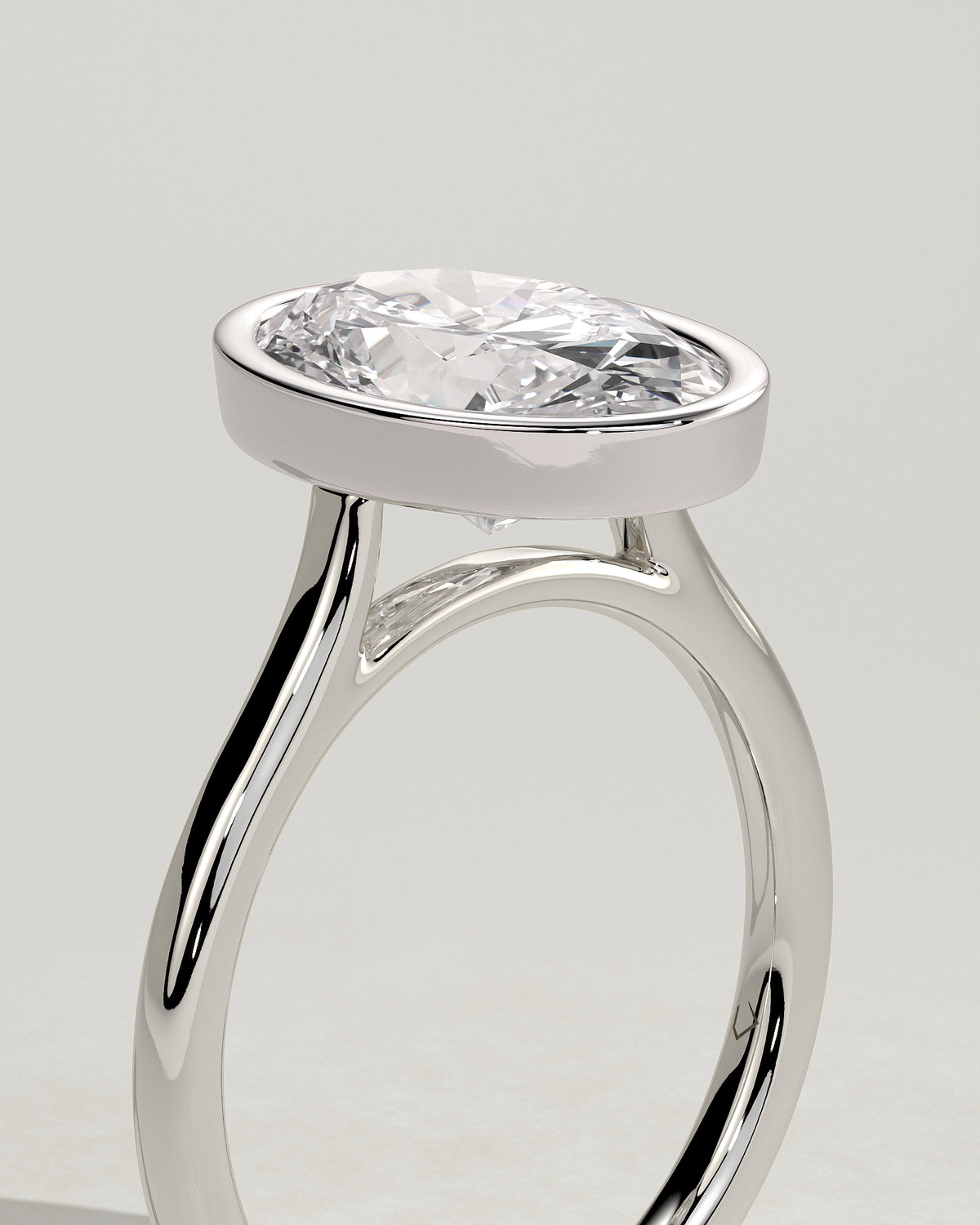 MET 0151 - 3 ct center stone - 18k White Gold source reference - setting detail view