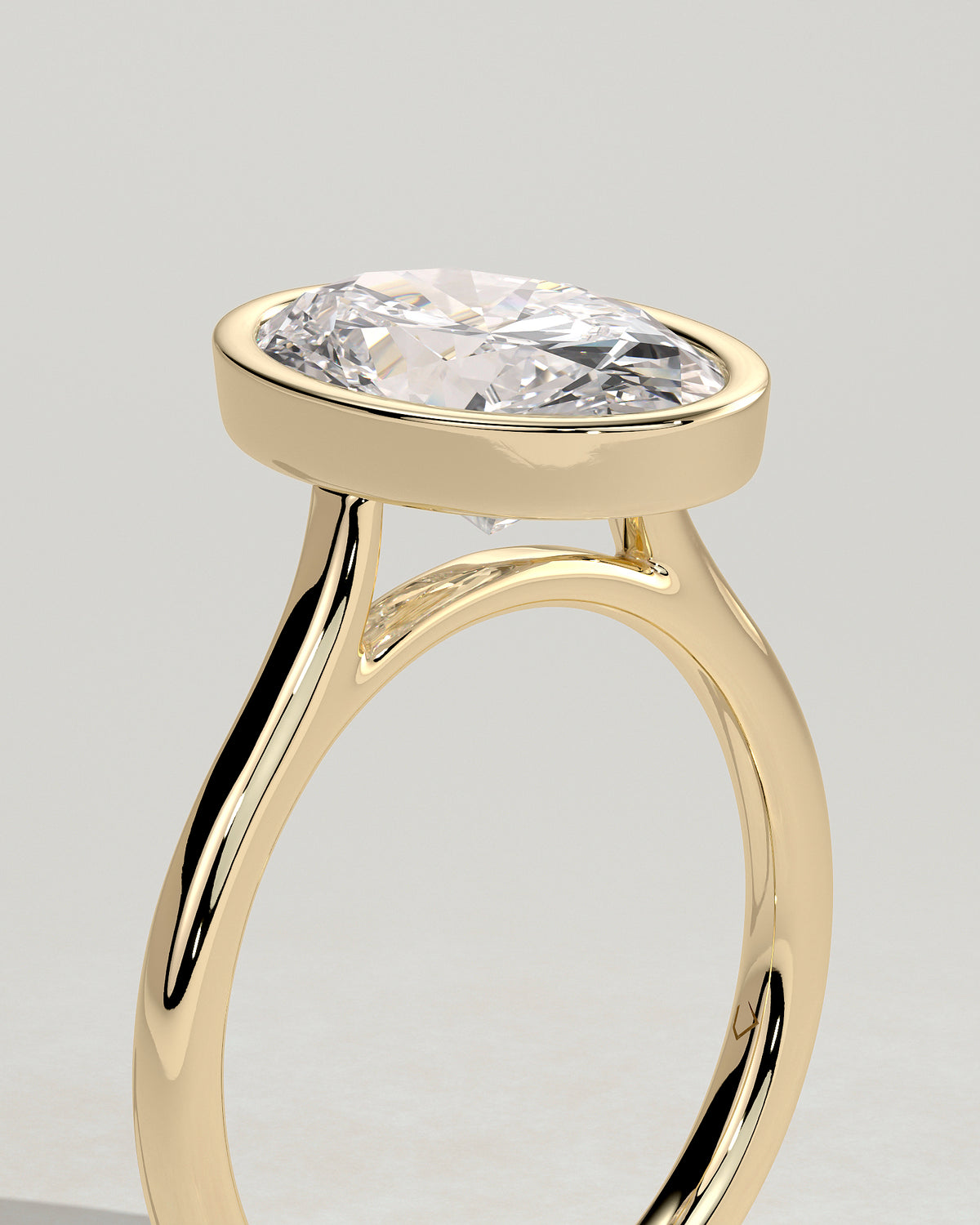 MET 0151 - 3 ct center stone - 18k Yellow Gold source reference - setting detail view