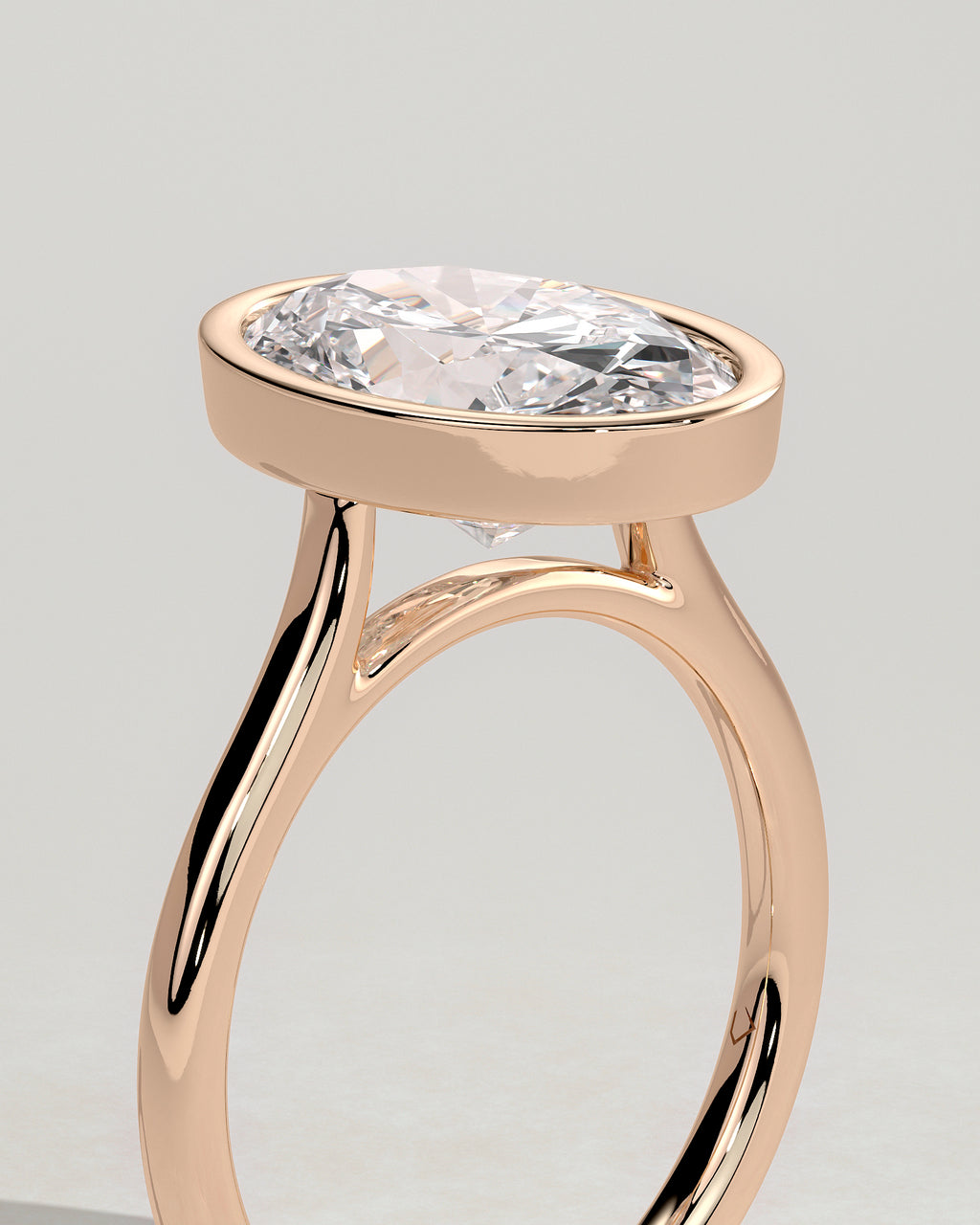 MET 0151 - 4 ct center stone - 18k Rose Gold source reference - setting detail view