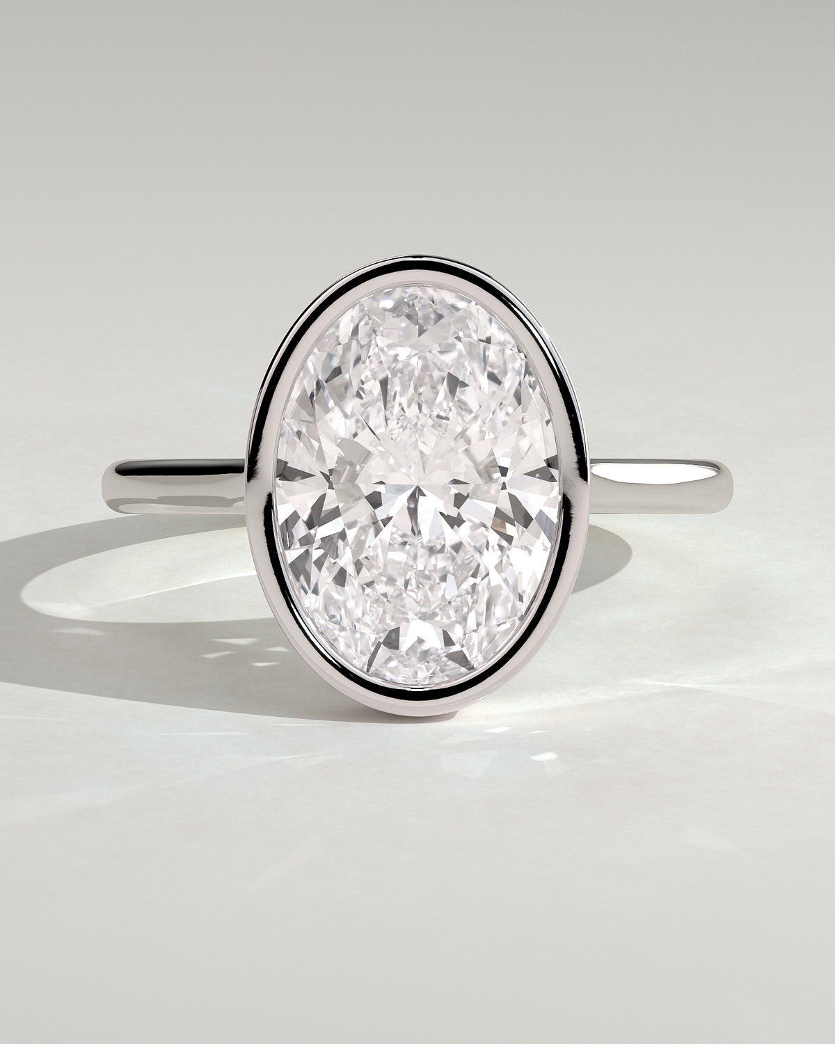 MET 0151 - 4 ct center stone - 18k White Gold source reference - front view