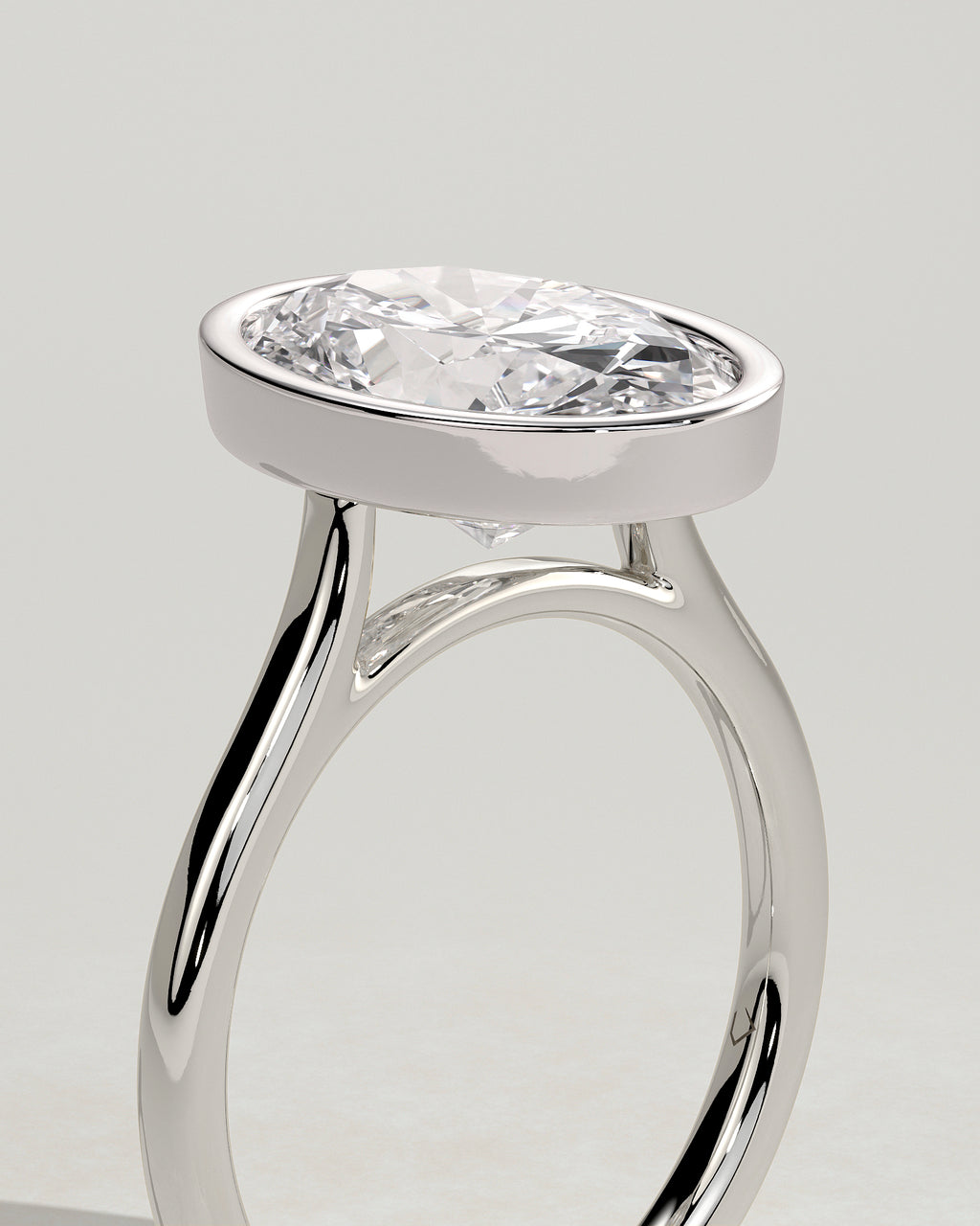 MET 0151 - 4 ct center stone - 18k White Gold source reference - setting detail view
