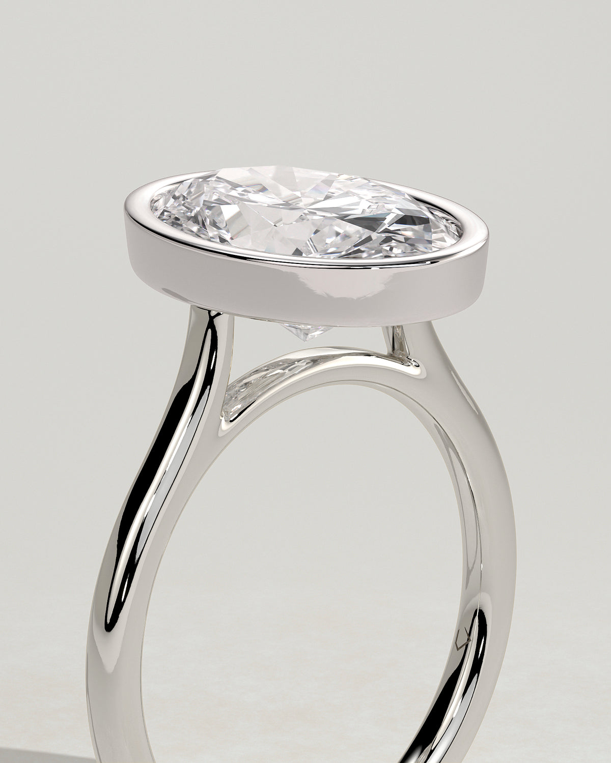 MET 0151 - 4 ct center stone - 18k White Gold source reference - setting detail view