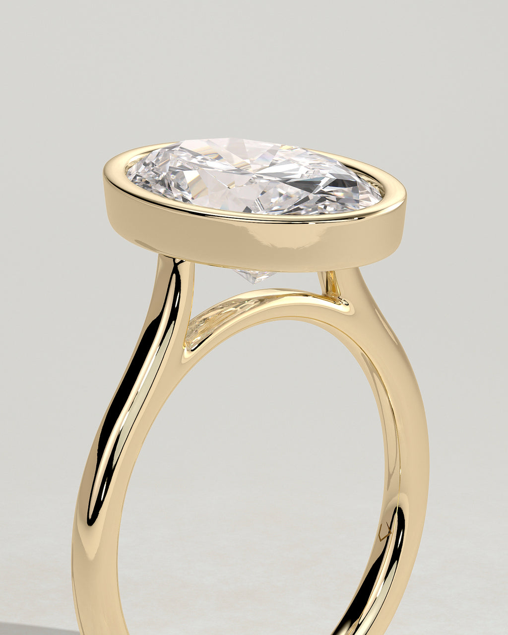 MET 0151 - 4 ct center stone - 18k Yellow Gold source reference - setting detail view