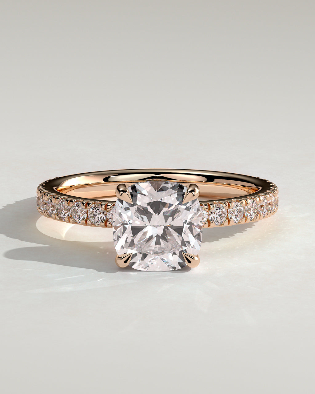 MET 0154 - 2 ct center stone - 18k Rose Gold source reference - front view