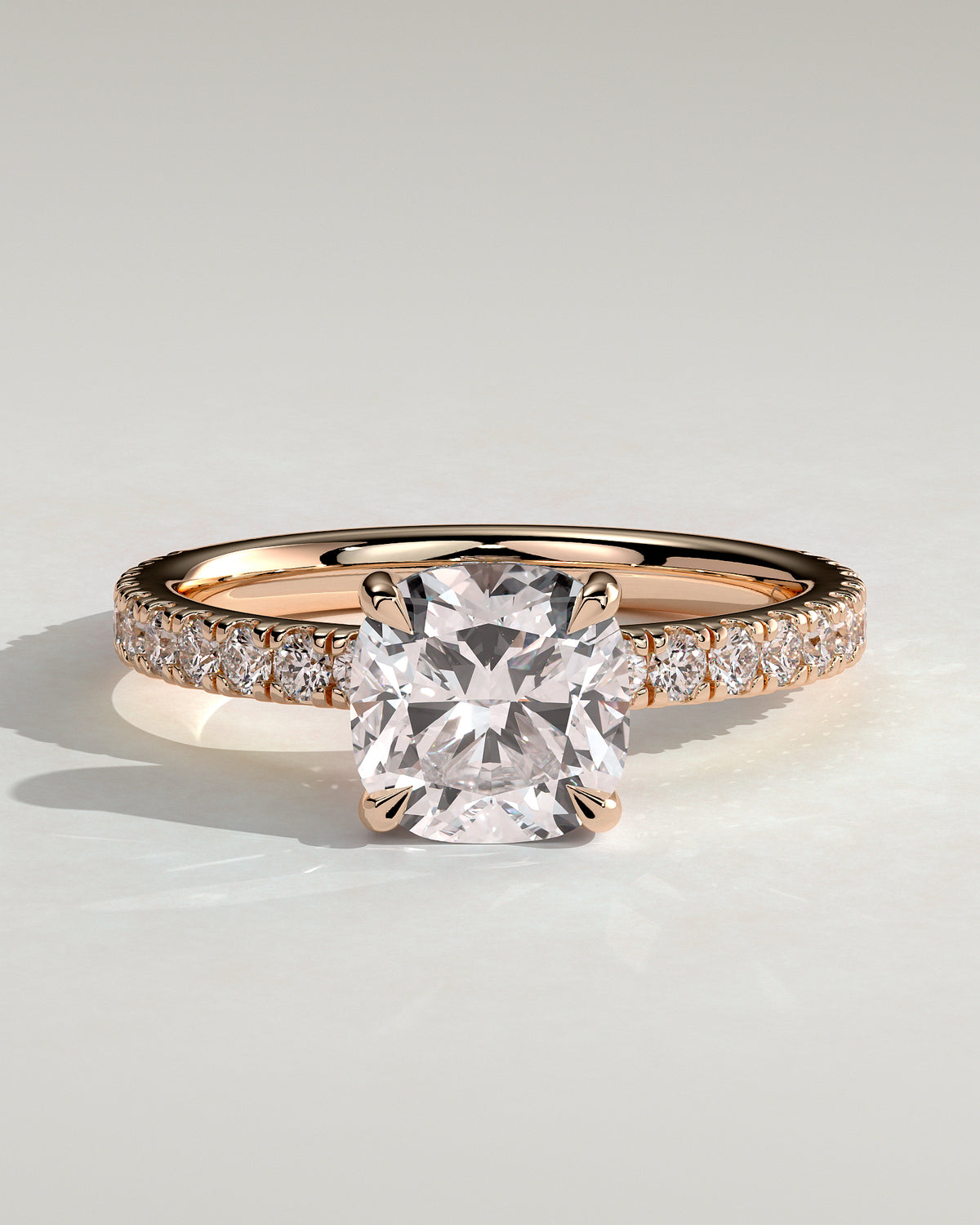 MET 0154 - 2 ct center stone - 18k Rose Gold source reference - front view