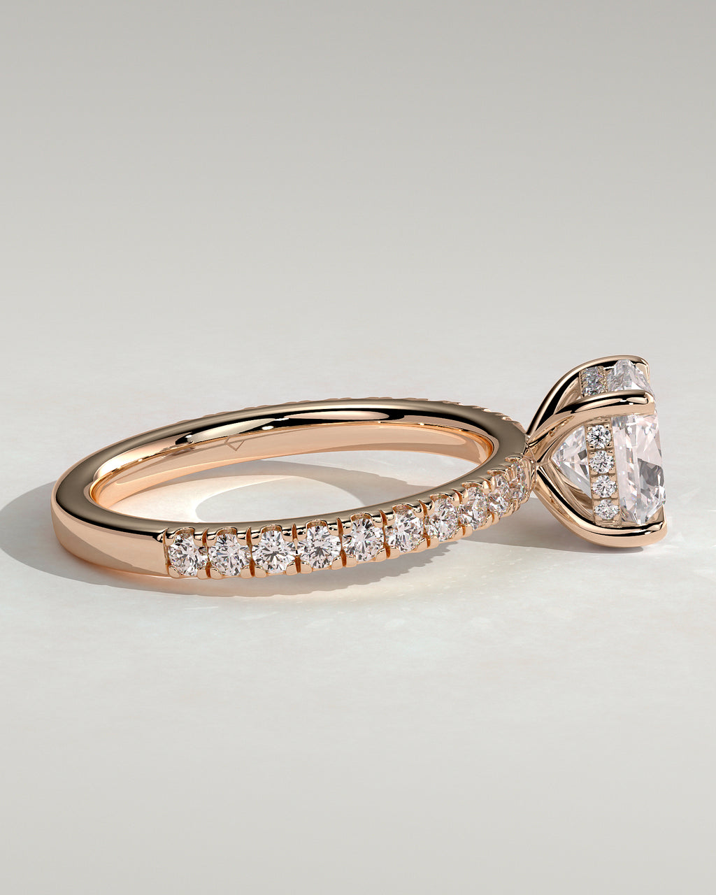 MET 0154 - 2 ct center stone - 18k Rose Gold source reference - setting detail view
