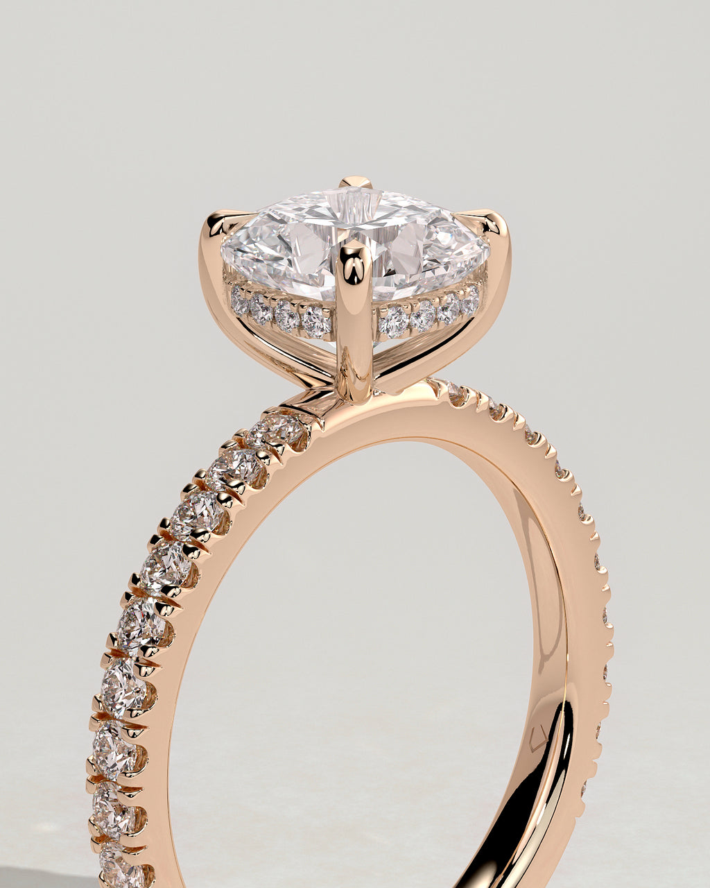 MET 0154 - 2 ct center stone - 18k Rose Gold source reference - setting detail view
