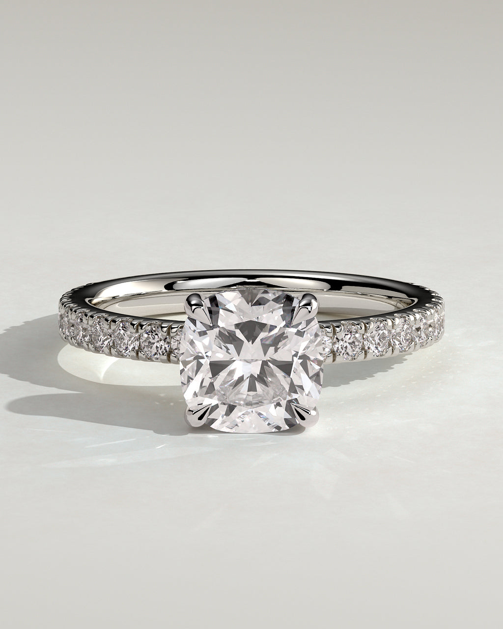 MET 0154 - 2 ct center stone - 18k White Gold source reference - front view