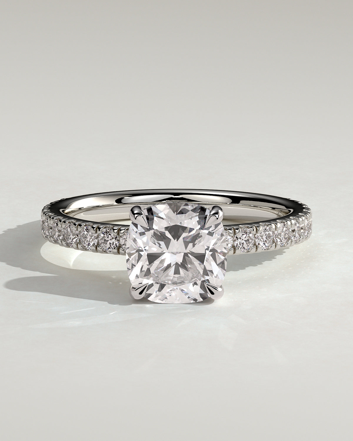 MET 0154 - 2 ct center stone - 18k White Gold source reference - front view