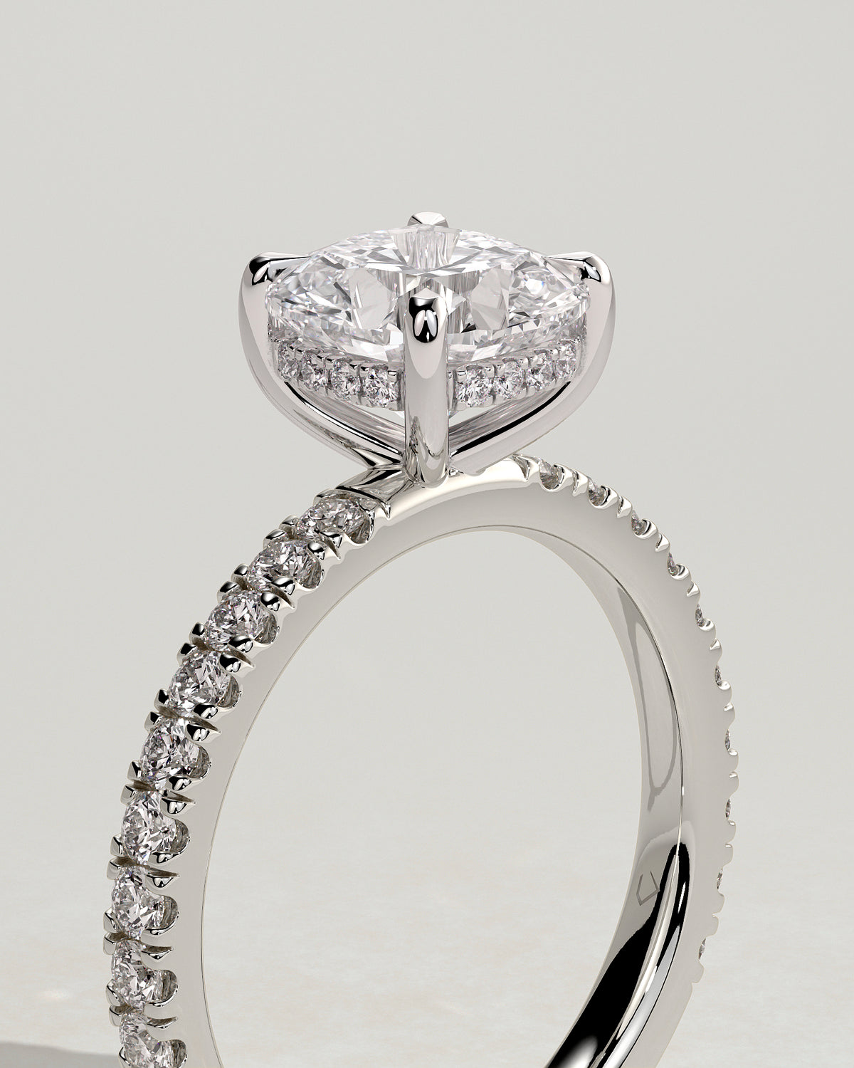 MET 0154 - 2 ct center stone - 18k White Gold source reference - setting detail view