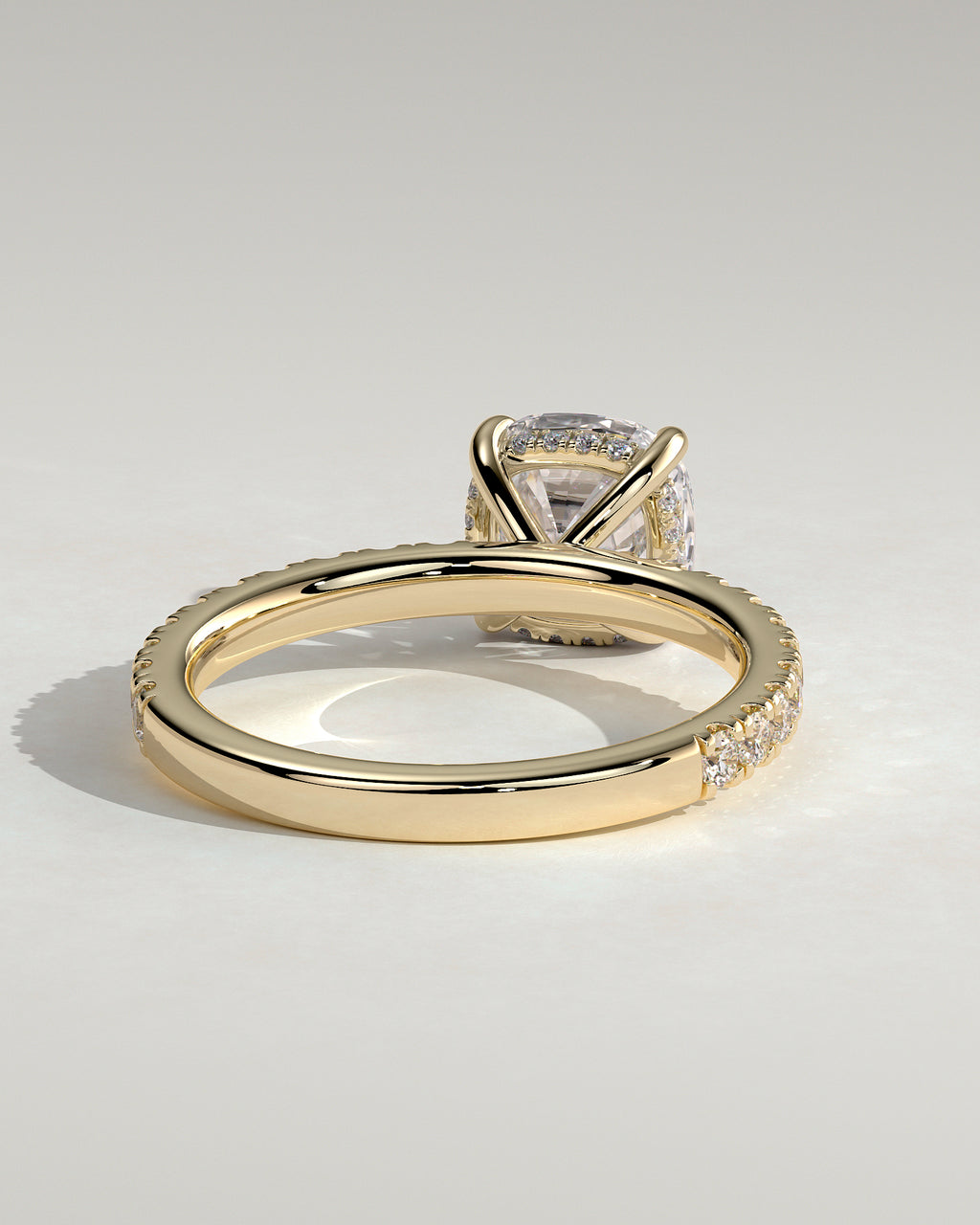 MET 0154 - 2 ct center stone - 18k Yellow Gold source reference - setting detail view