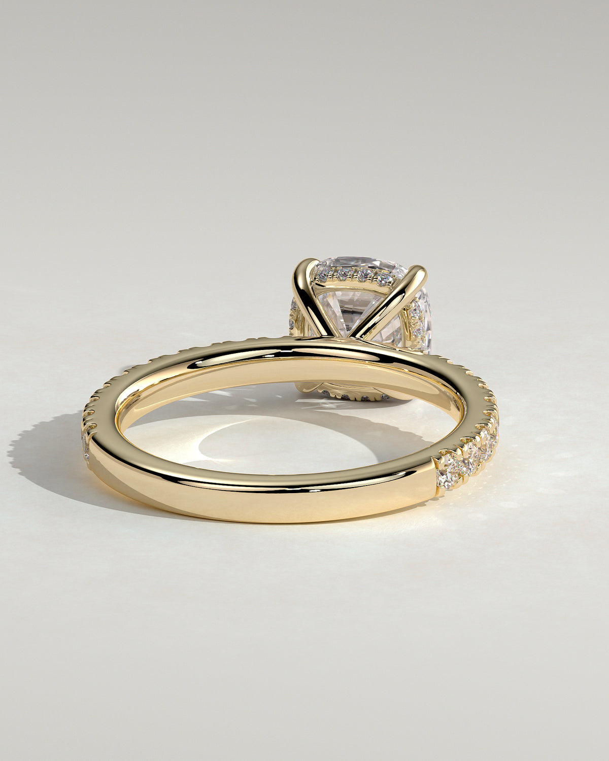 MET 0154 - 2 ct center stone - 18k Yellow Gold source reference - setting detail view
