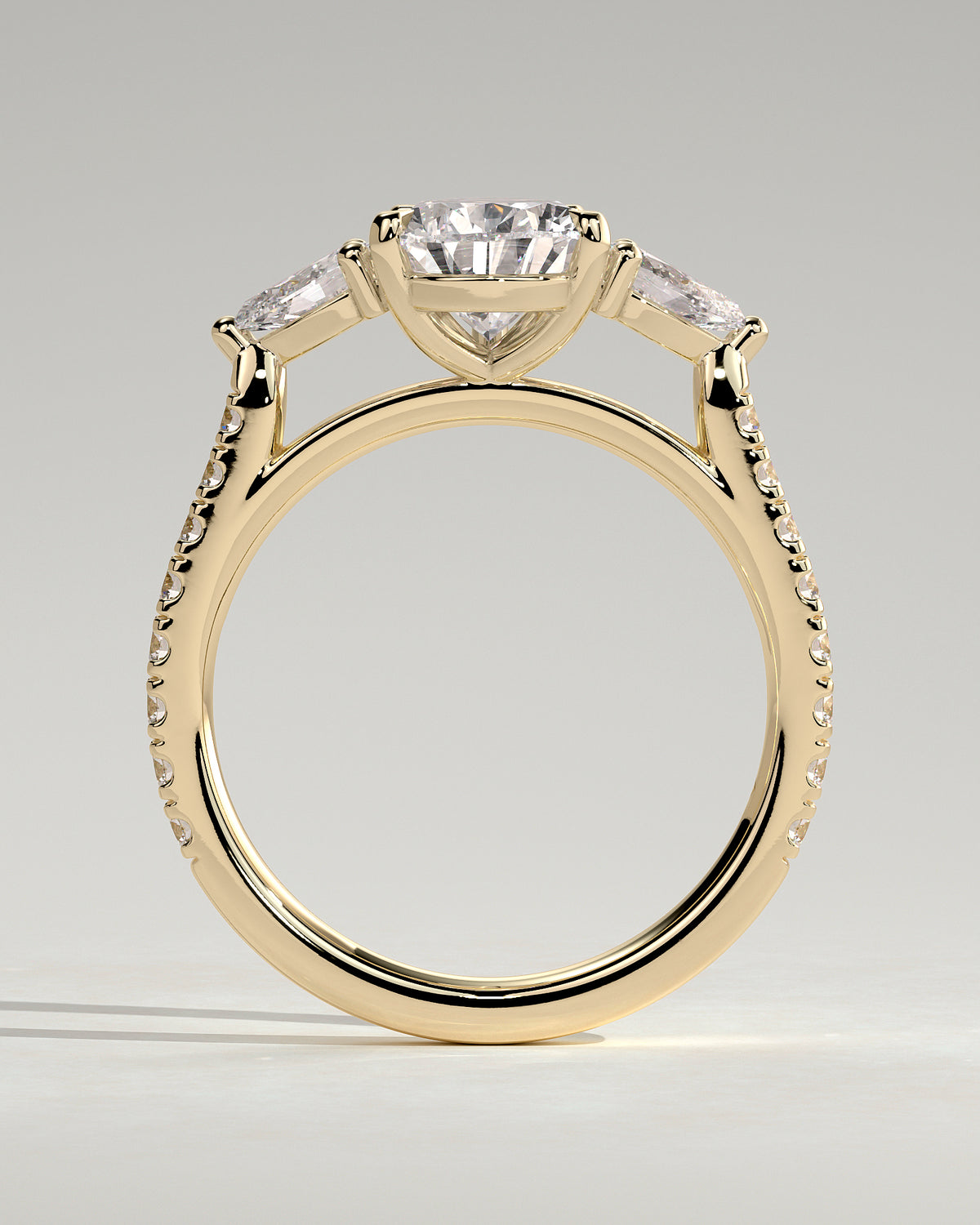 MET 0157 - 2 ct center stone - 18k Yellow Gold source reference - setting detail view