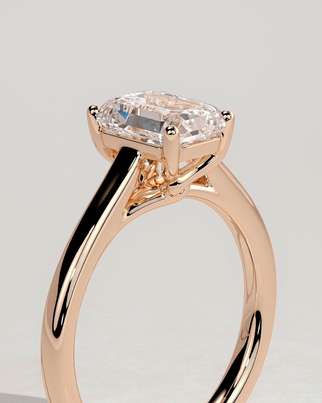 MET 0163 - 2 ct center stone - 18k Rose Gold source reference - setting detail view