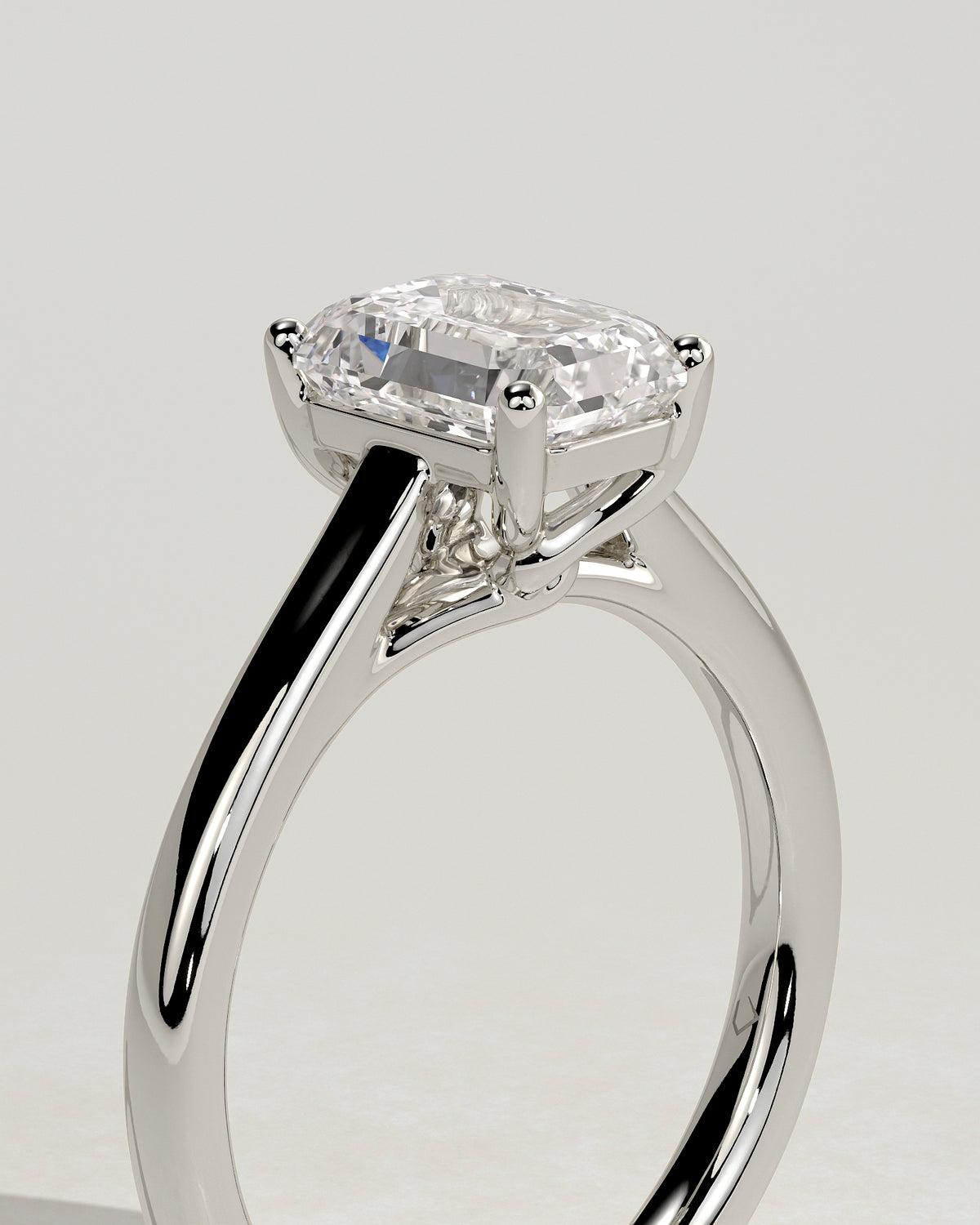 MET 0163 - 2 ct center stone - 18k White Gold source reference - setting detail view