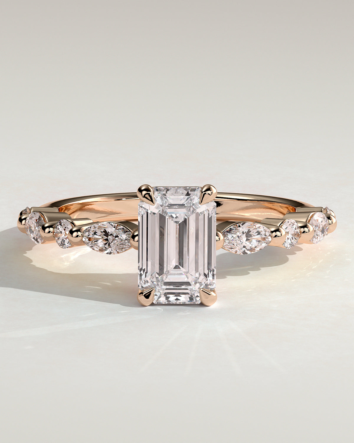 MET 0164 - 2 ct center stone - 18k Rose Gold source reference - front view