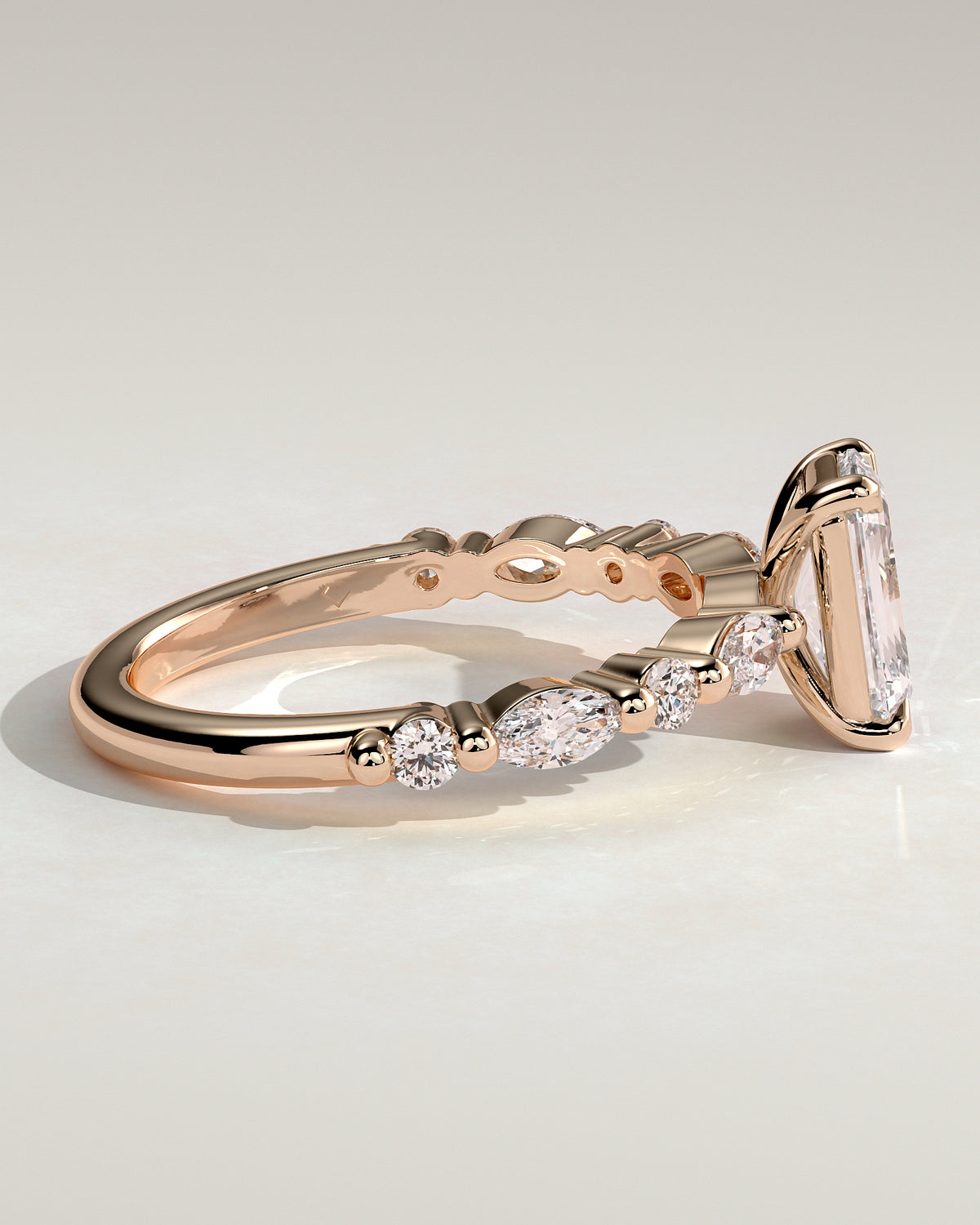 MET 0164 - 2 ct center stone - 18k Rose Gold source reference - setting detail view