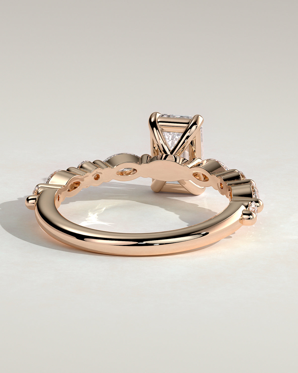 MET 0164 - 2 ct center stone - 18k Rose Gold source reference - setting detail view