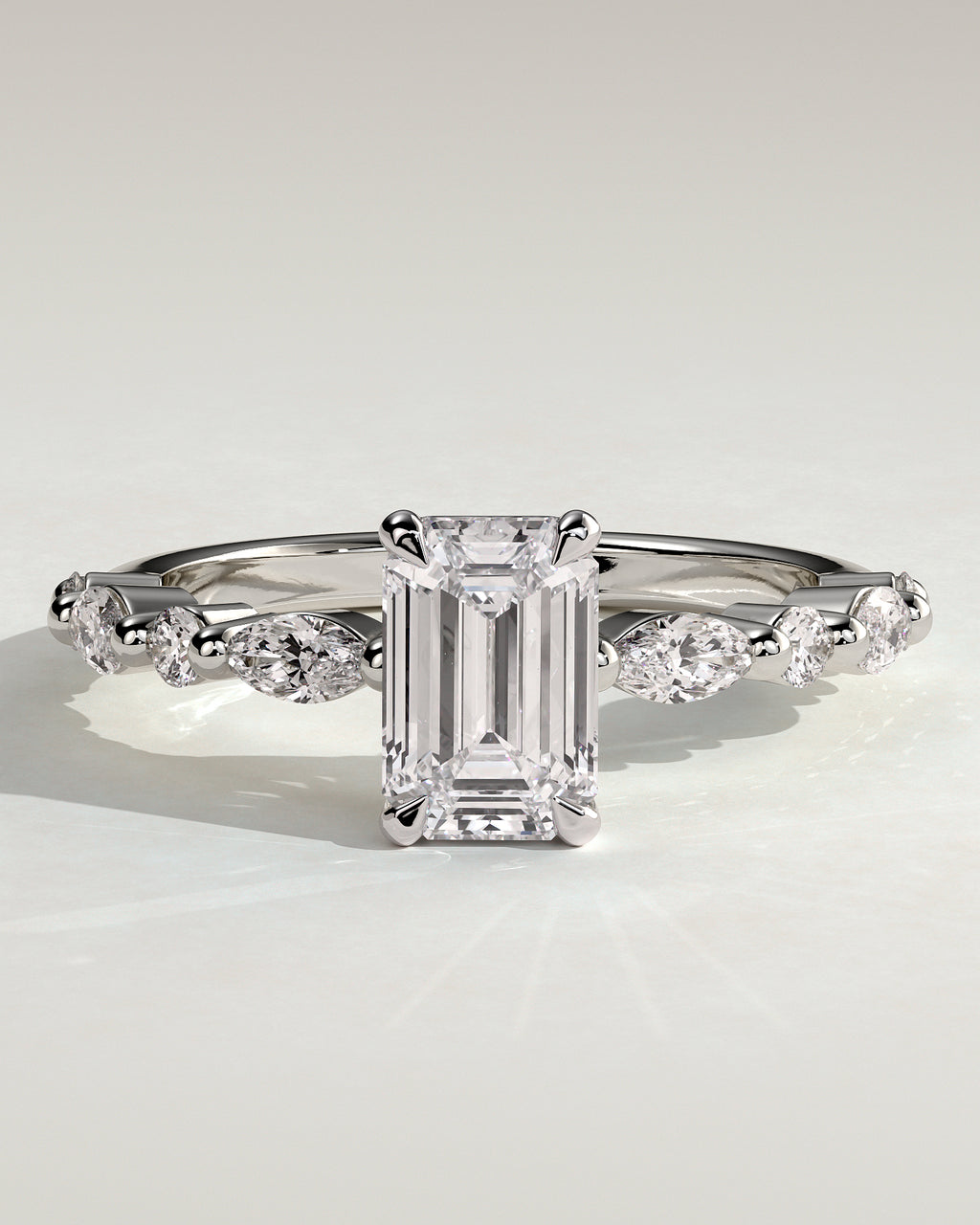 MET 0164 - 2 ct center stone - 18k White Gold source reference - front view