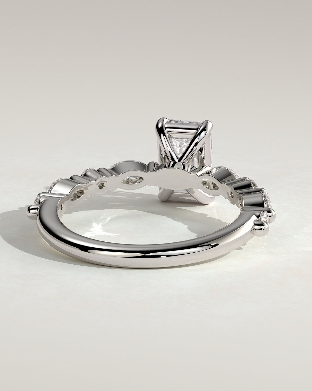 MET 0164 - 2 ct center stone - 18k White Gold source reference - setting detail view