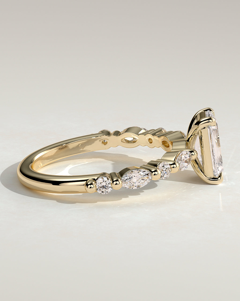MET 0164 - 2 ct center stone - 18k Yellow Gold source reference - setting detail view
