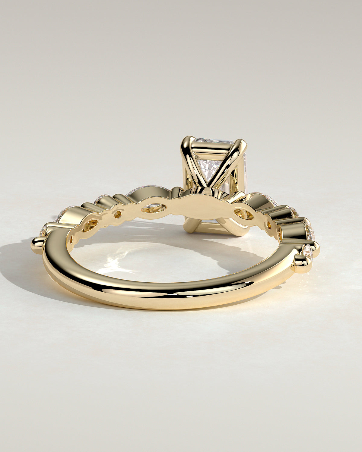 MET 0164 - 2 ct center stone - 18k Yellow Gold source reference - setting detail view