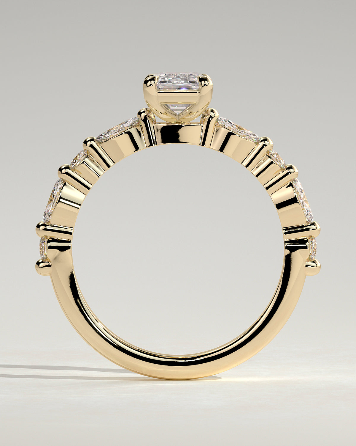 MET 0164 - 2 ct center stone - 18k Yellow Gold source reference - setting detail view