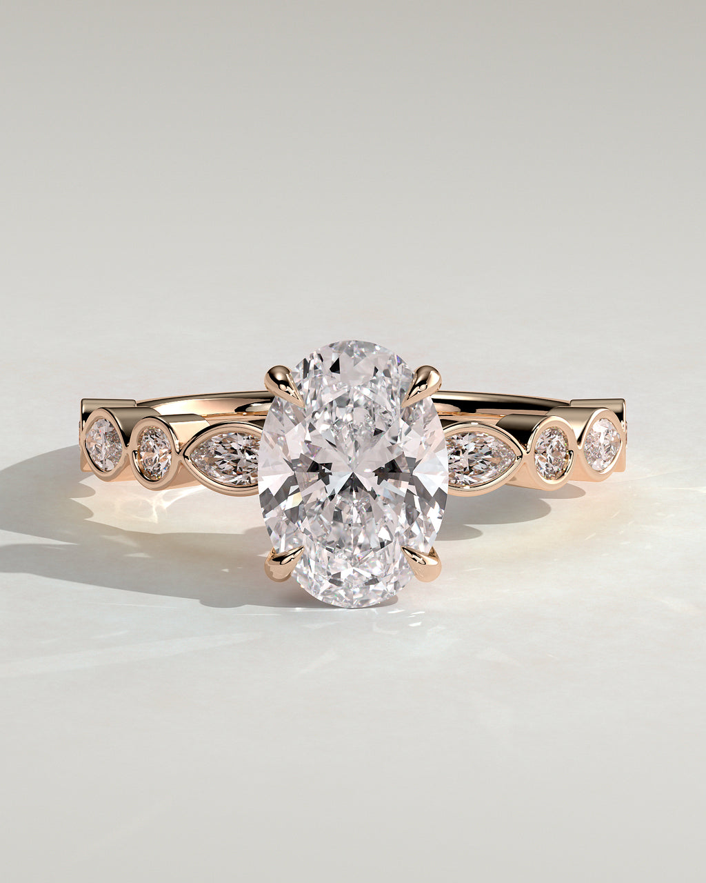 MET 0166 - 2 ct center stone - 18k Rose Gold source reference - front view