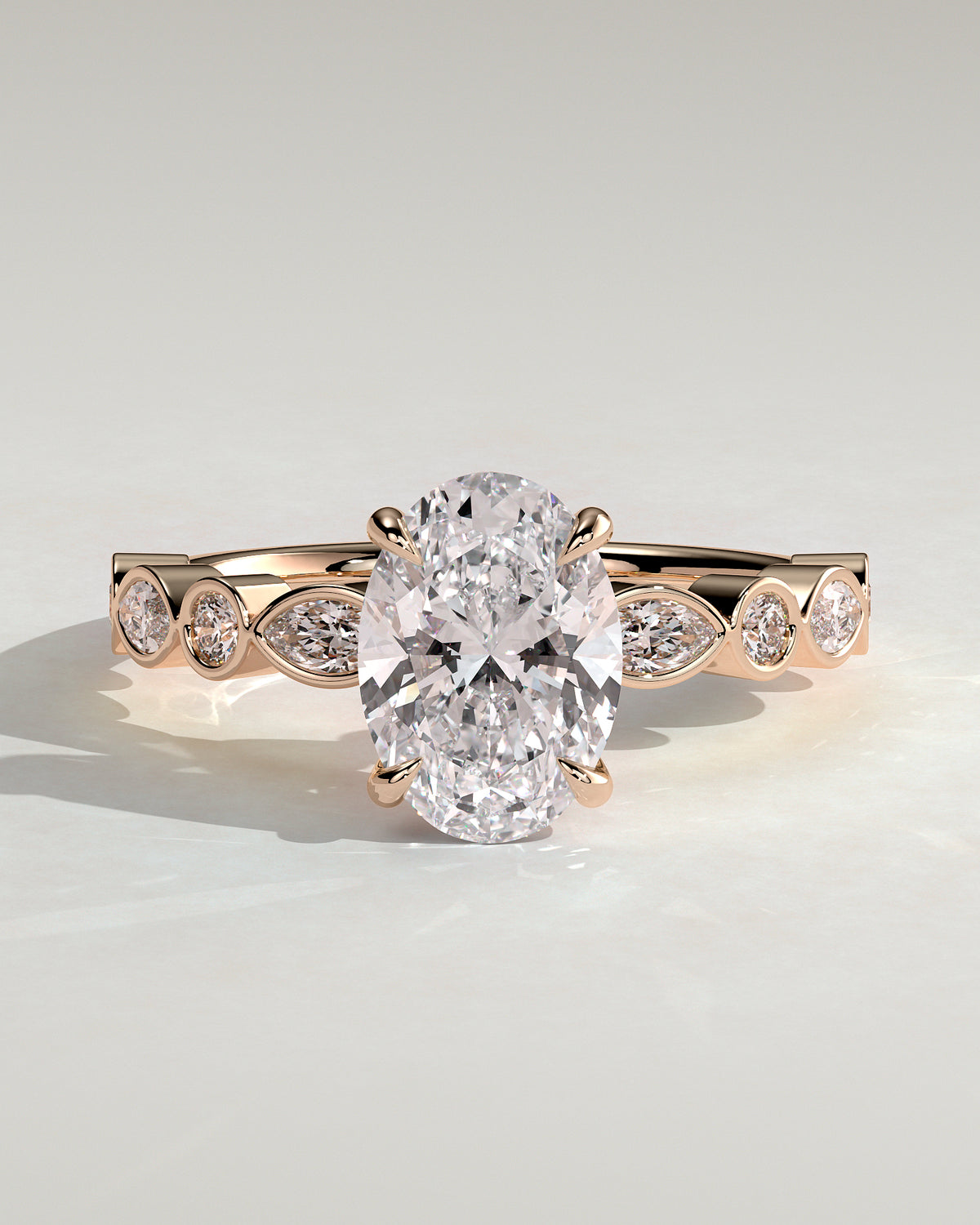 MET 0166 - 2 ct center stone - 18k Rose Gold source reference - front view