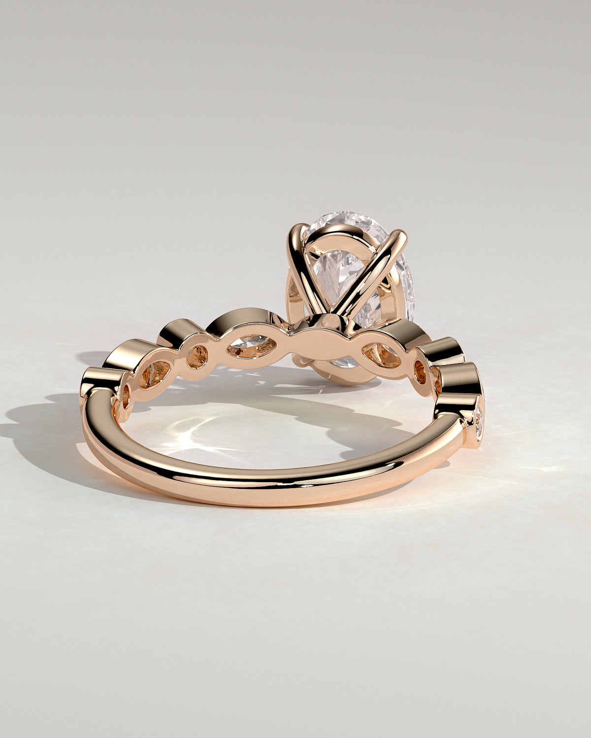 MET 0166 - 2 ct center stone - 18k Rose Gold source reference - setting detail view