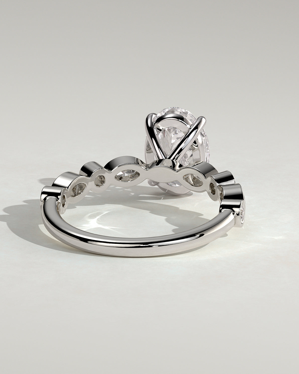 MET 0166 - 2 ct center stone - 18k White Gold source reference - setting detail view