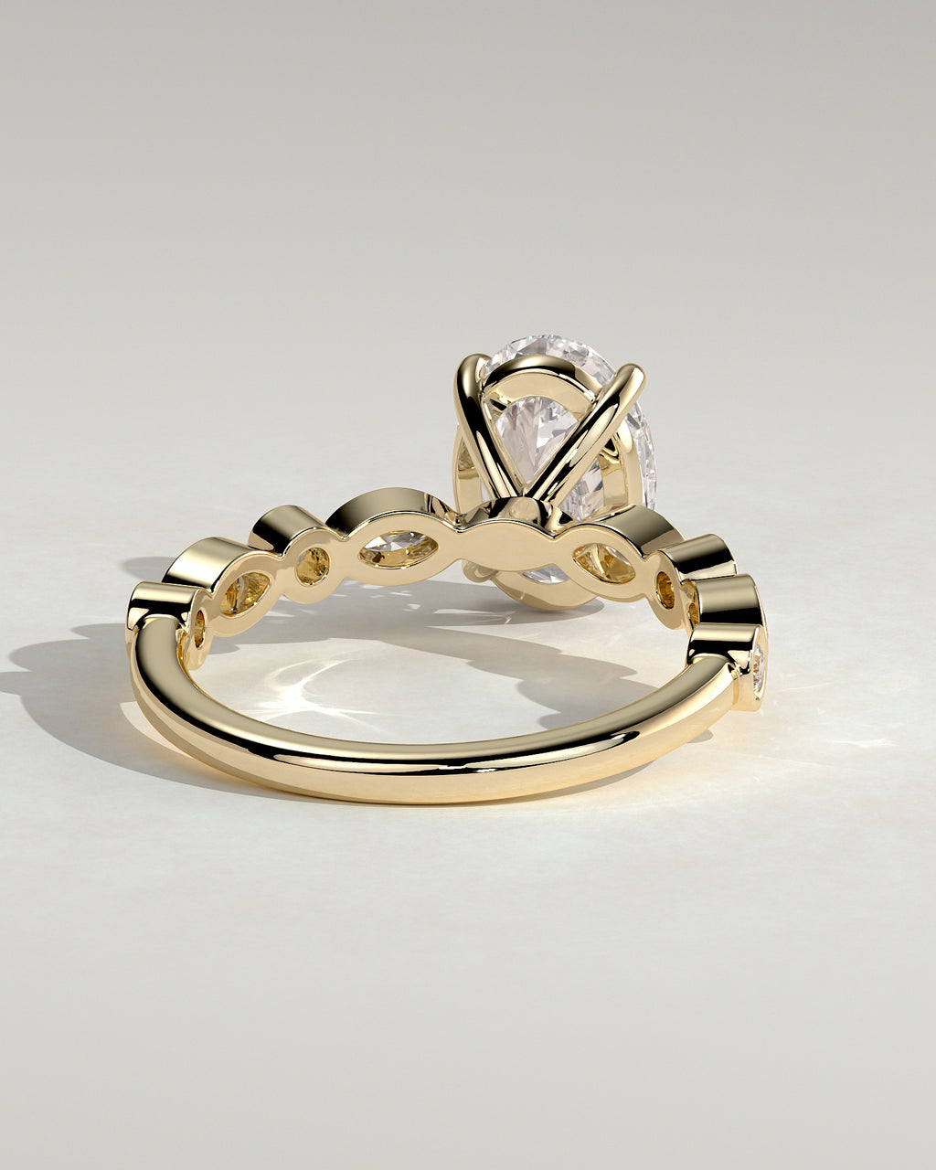 MET 0166 - 2 ct center stone - 18k Yellow Gold source reference - setting detail view