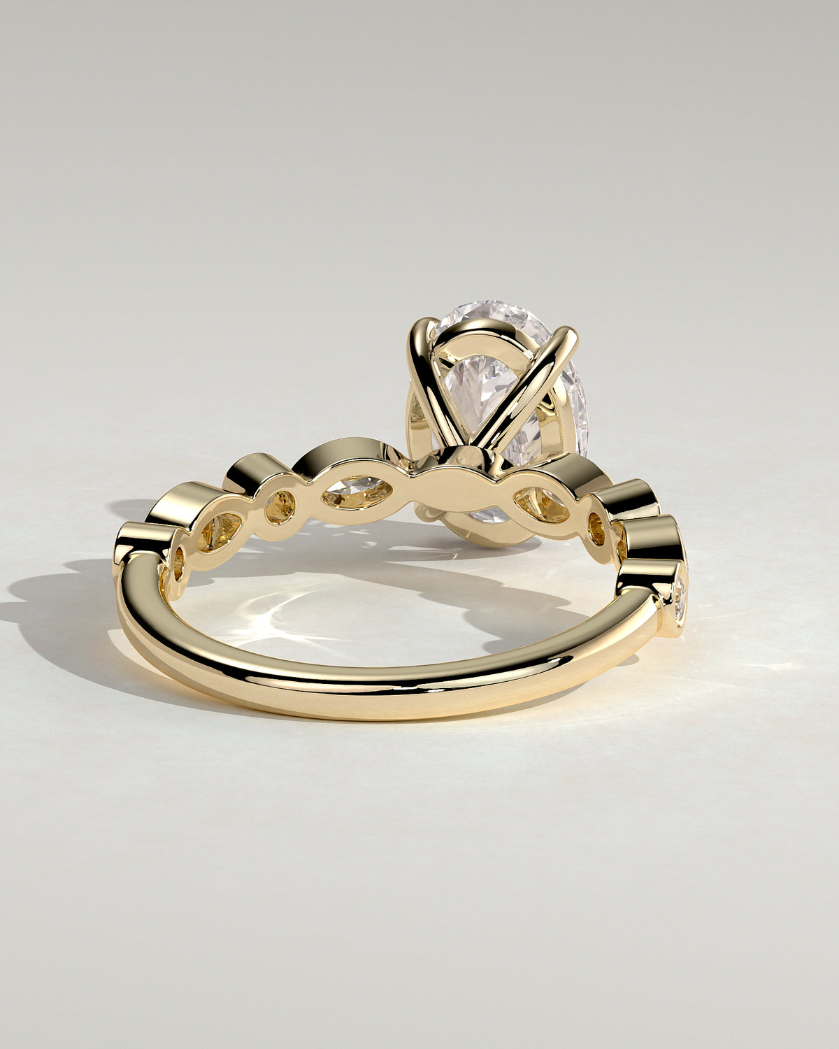 MET 0166 - 2 ct center stone - 18k Yellow Gold source reference - setting detail view