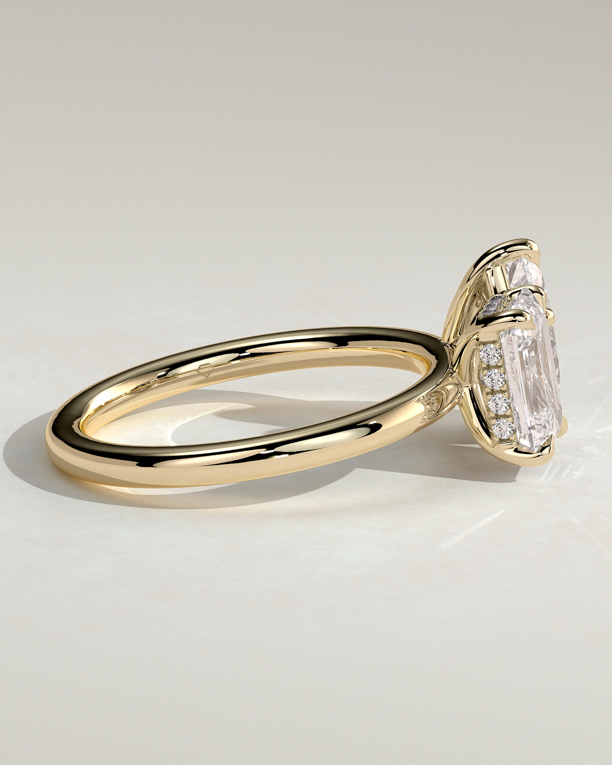 MET 0172 - 2 ct center stone - 18k Yellow Gold source reference - setting detail view