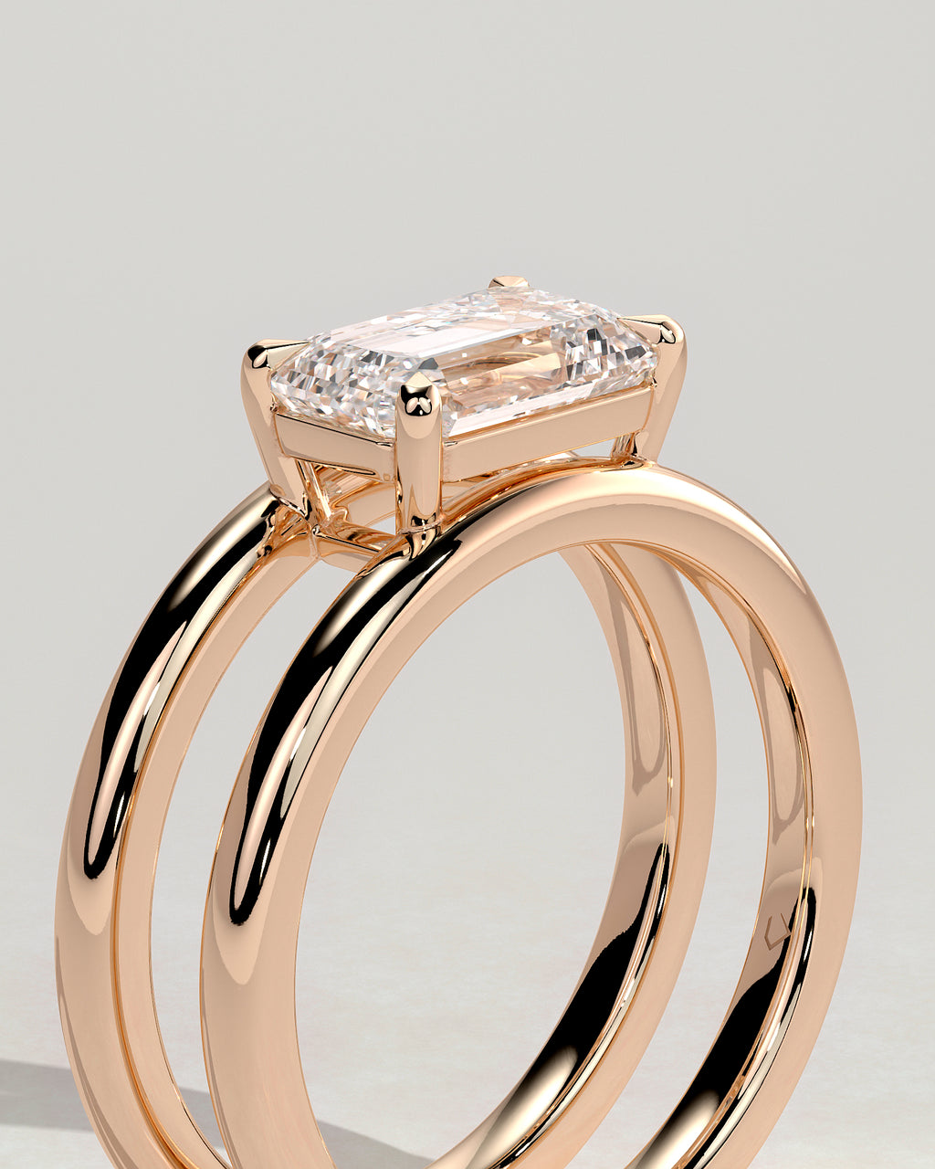 MET 0179 - 2 ct center stone - 18k Rose Gold source reference - setting detail view