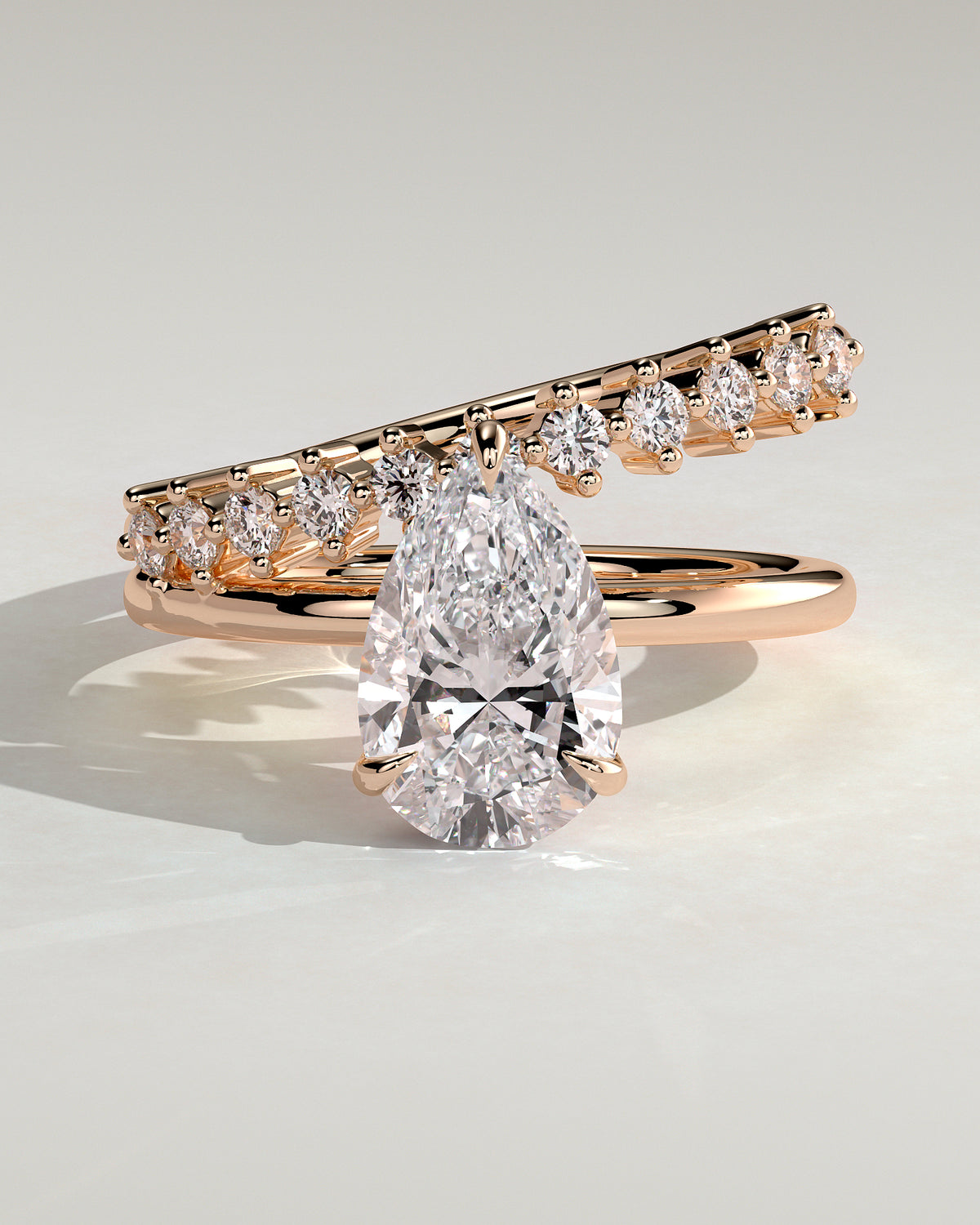 MET 0180 - 2 ct center stone - 18k Rose Gold source reference - front view