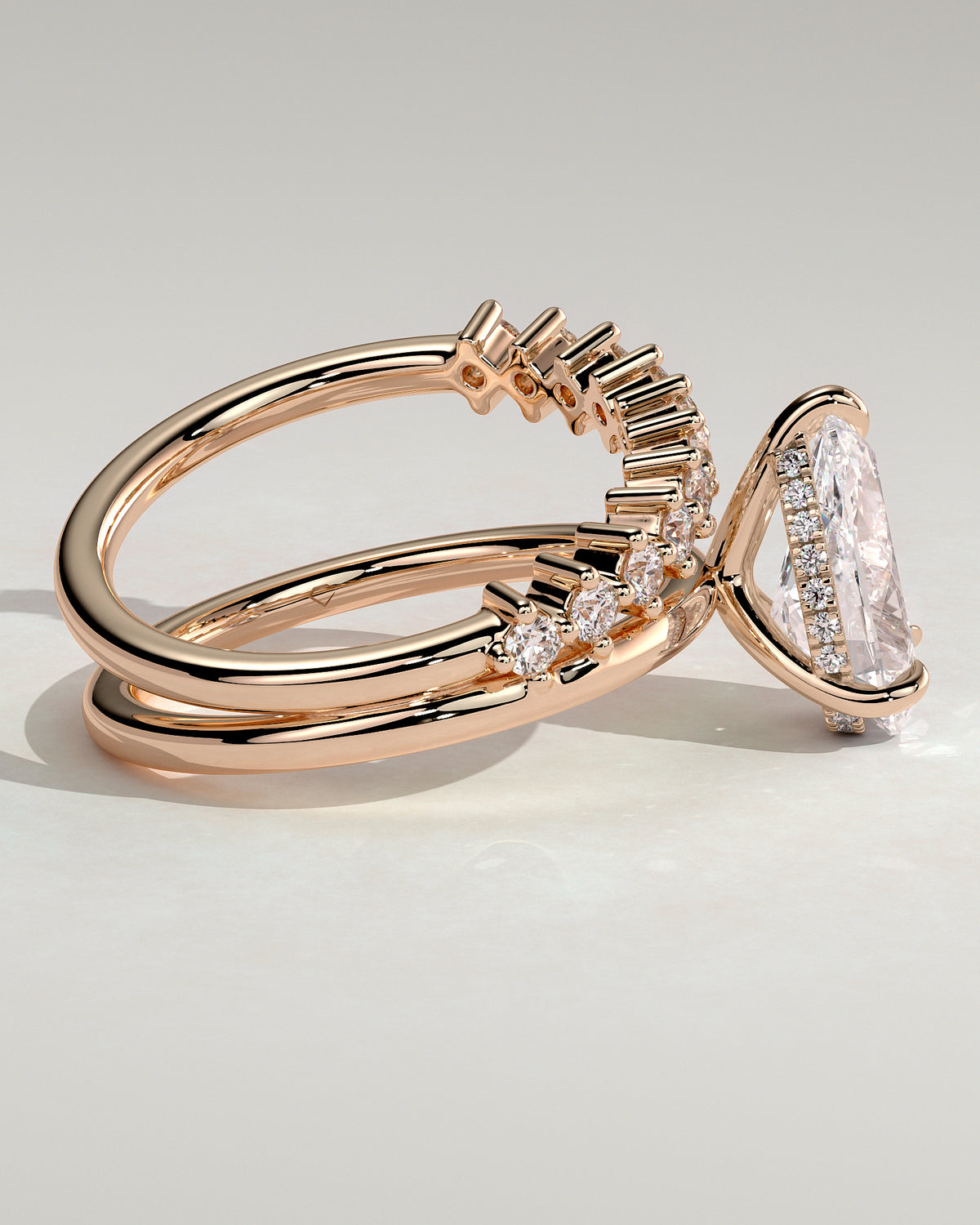 MET 0180 - 2 ct center stone - 18k Rose Gold source reference - setting detail view
