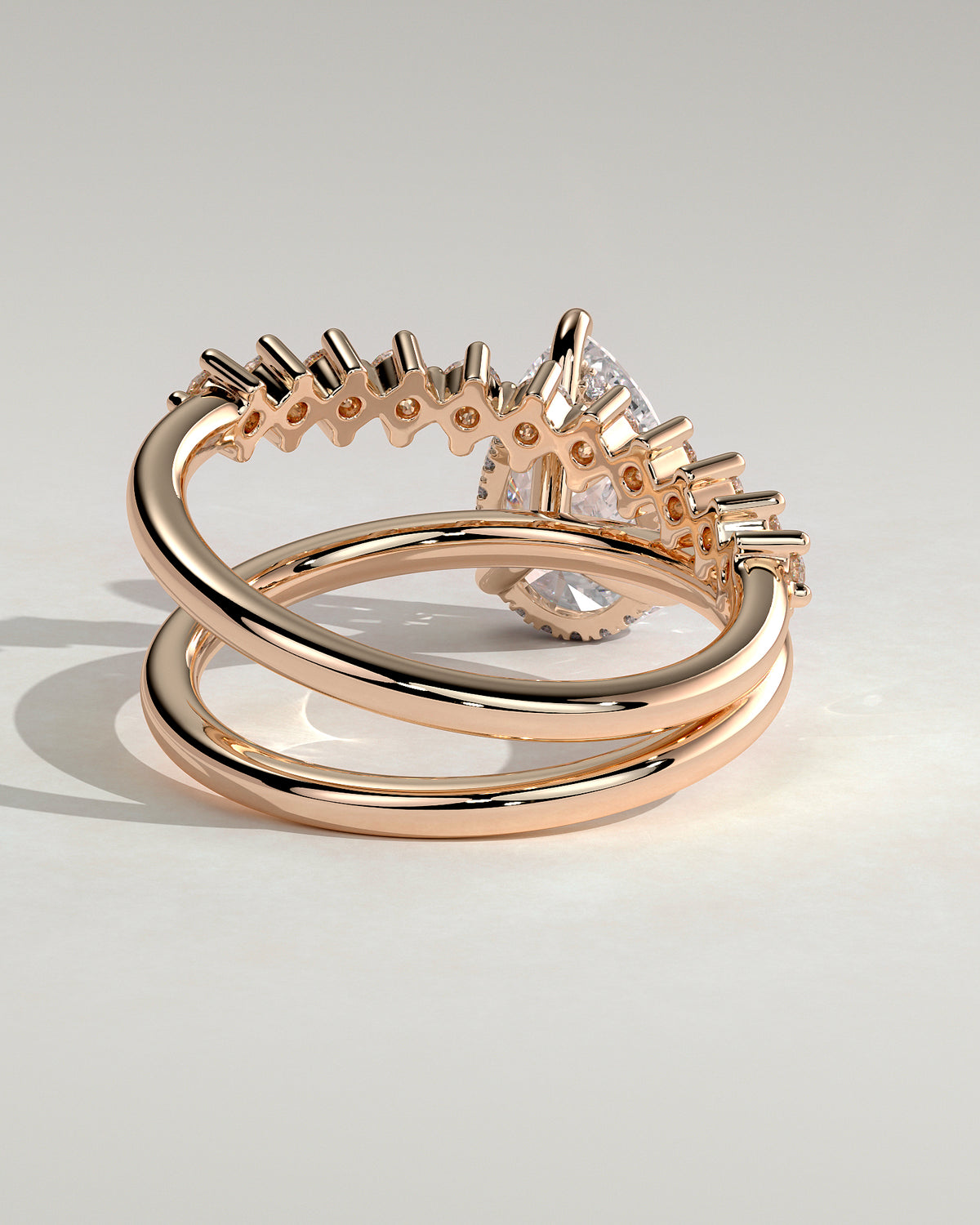 MET 0180 - 2 ct center stone - 18k Rose Gold source reference - setting detail view